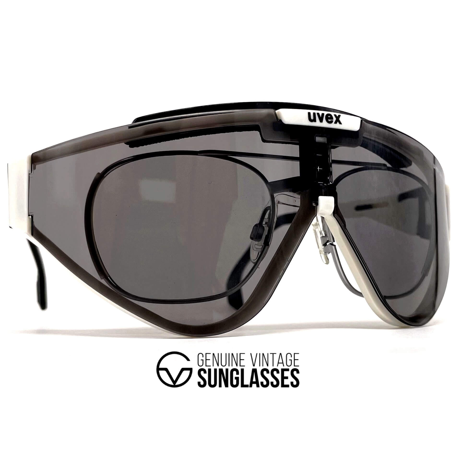 Vintage UVEX "Take Off" white optical sports sunglasses