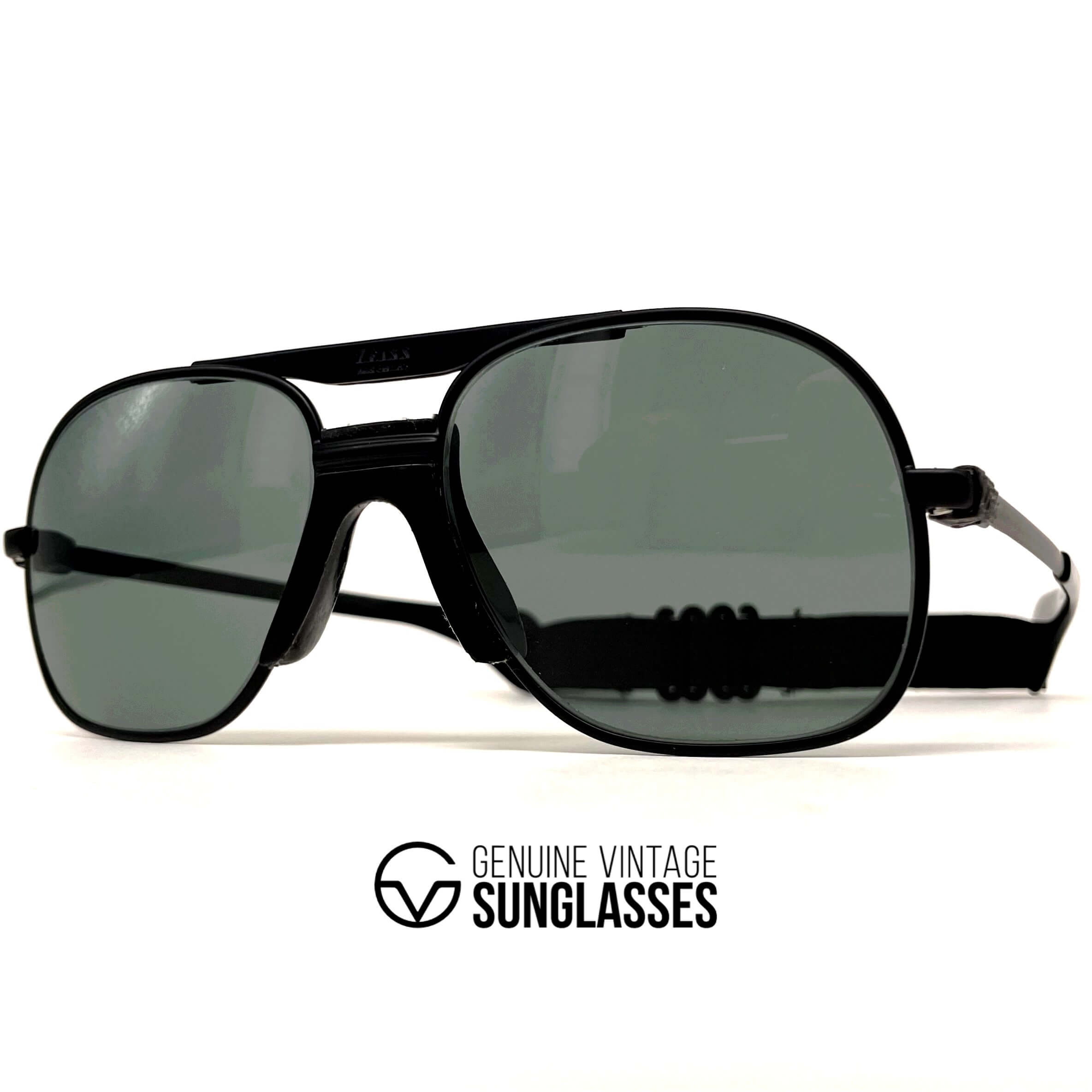 Vintage ZEISS 7039 Swiss Army black mineral aviator sunglasses