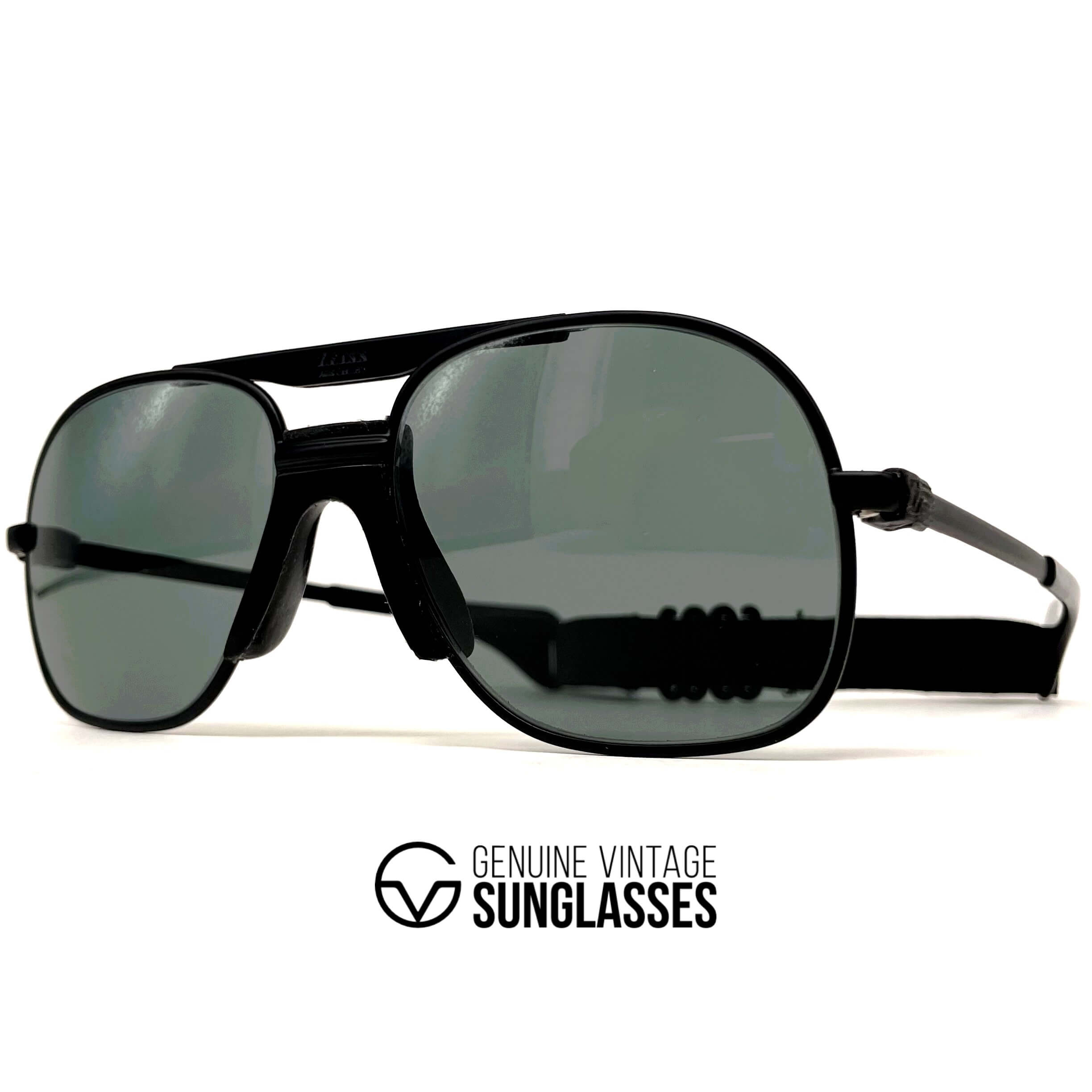 Vintage ZEISS 7039 Swiss Army black mineral aviator sunglasses
