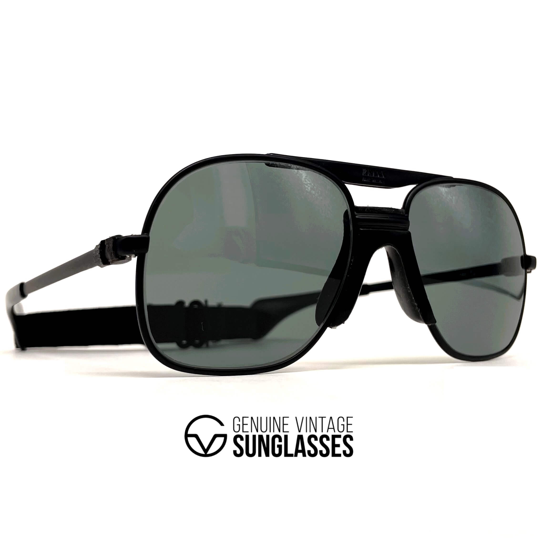 Vintage ZEISS 7039 Swiss Army black mineral aviator sunglasses
