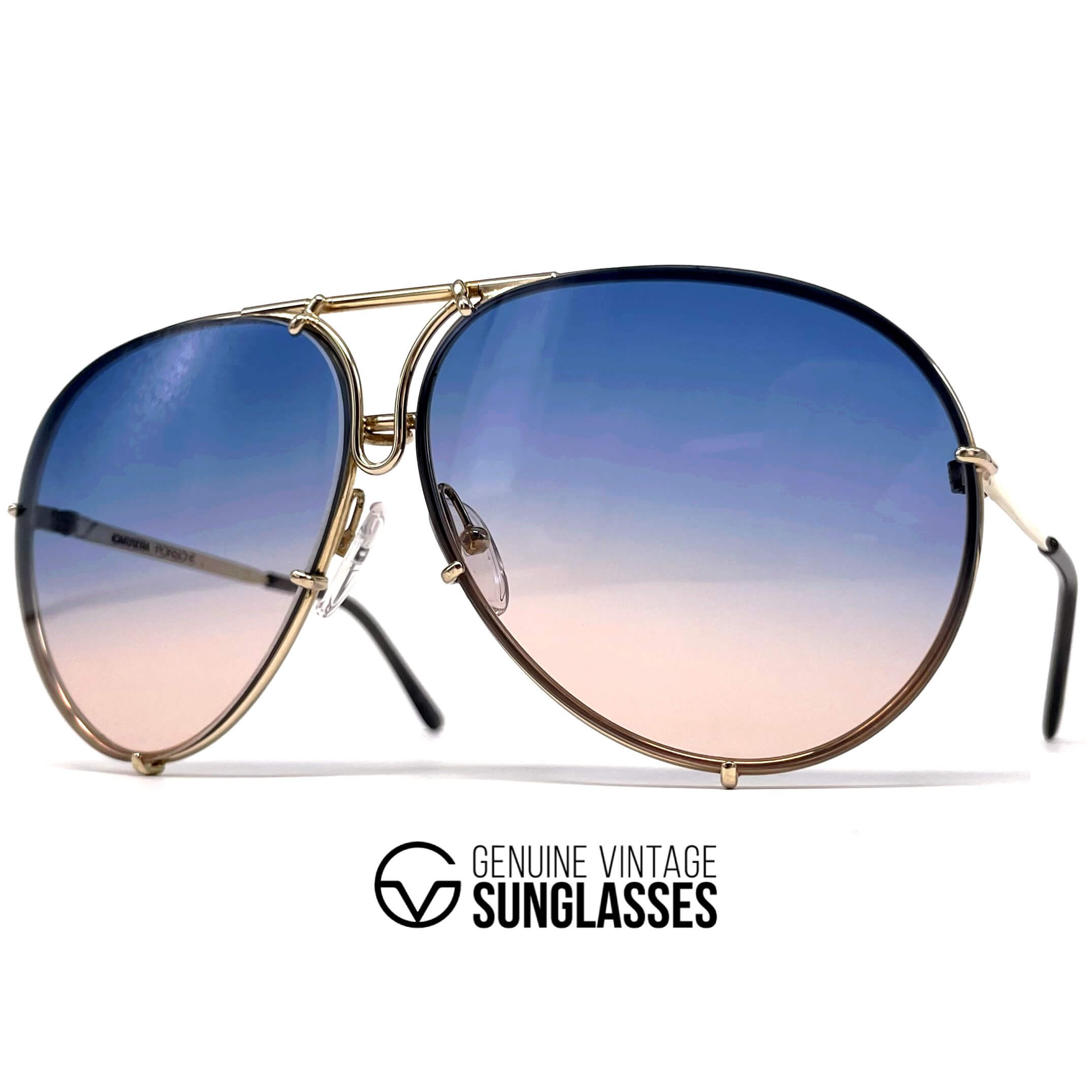Vintage PORSCHE DESIGN by CARRERA 5623 gold & grey sunglasses