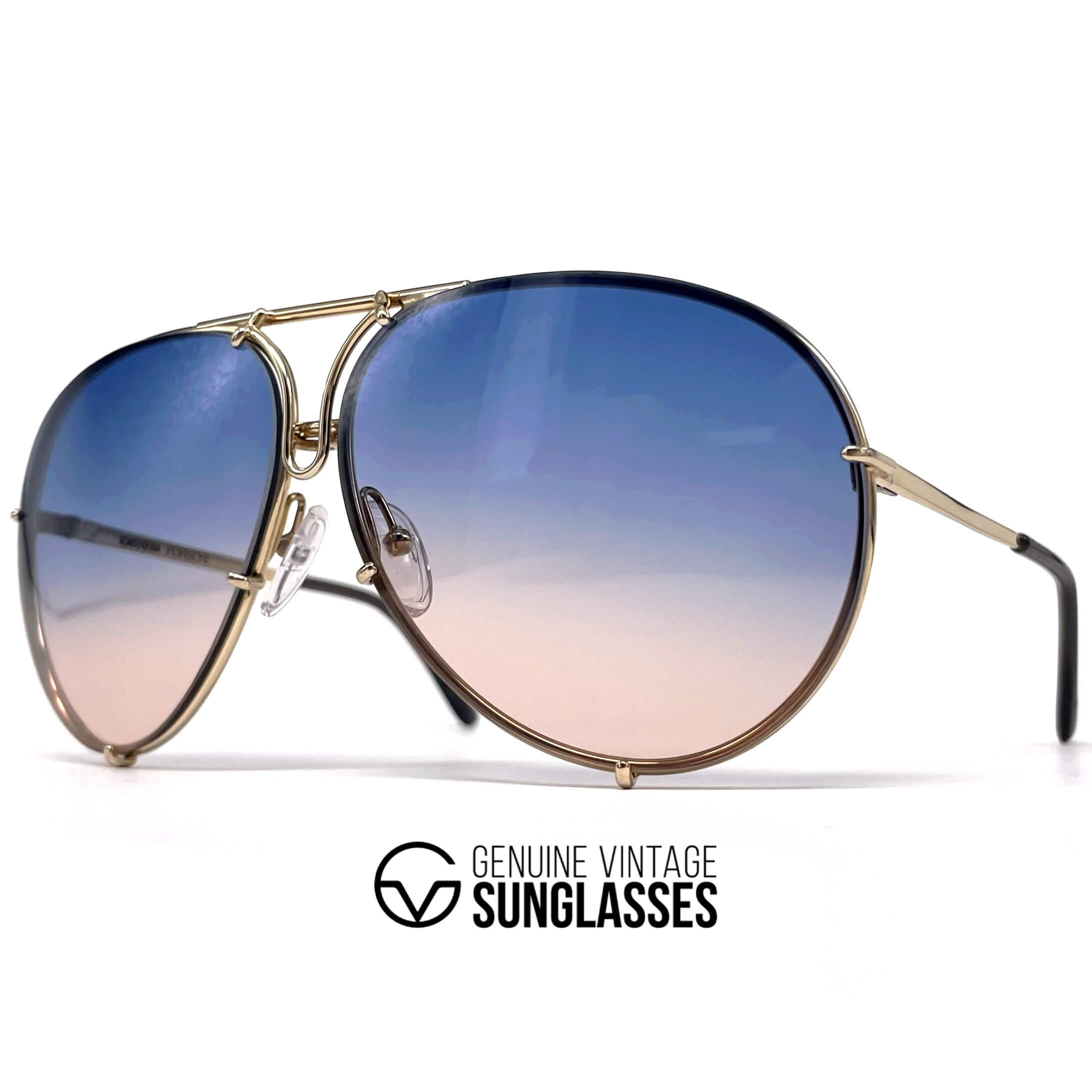 Vintage PORSCHE DESIGN by CARRERA 5623 gold & grey sunglasses