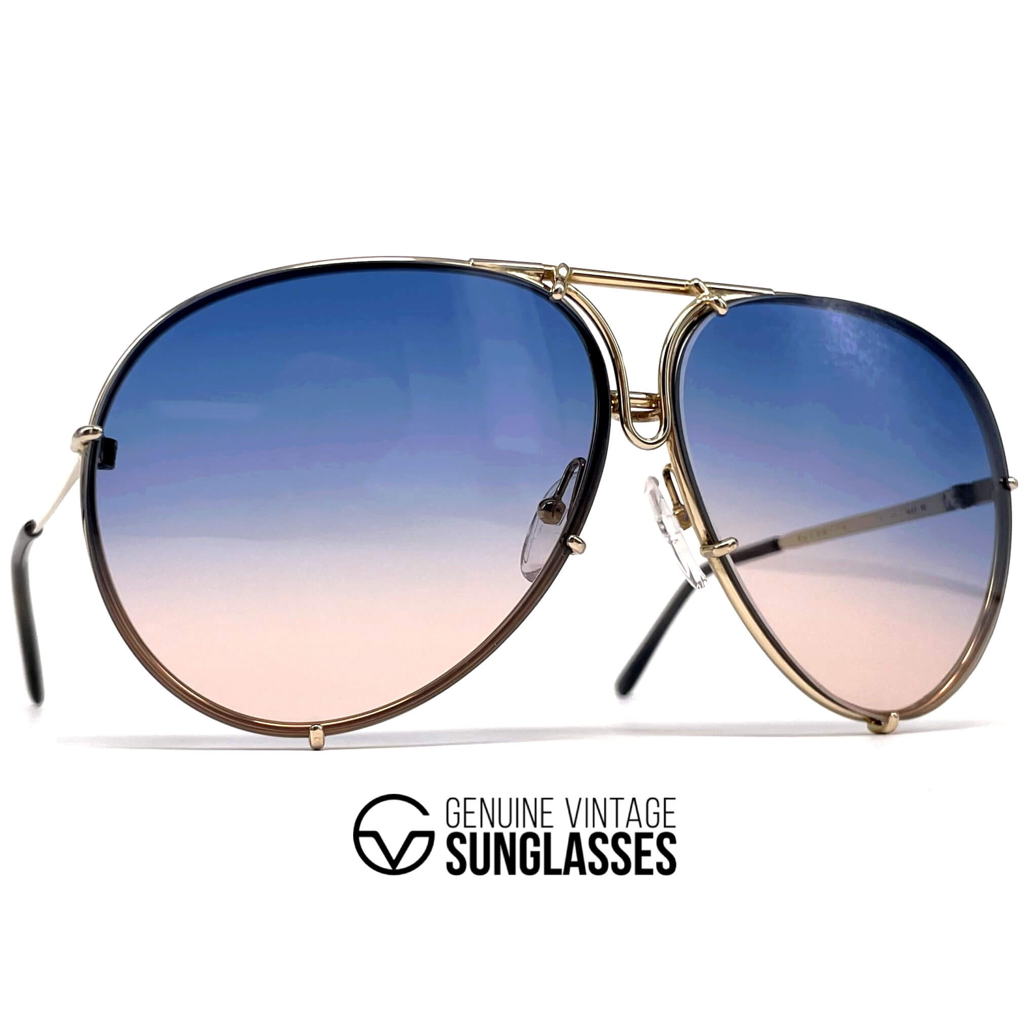 Vintage PORSCHE DESIGN by CARRERA 5623 gold & grey sunglasses