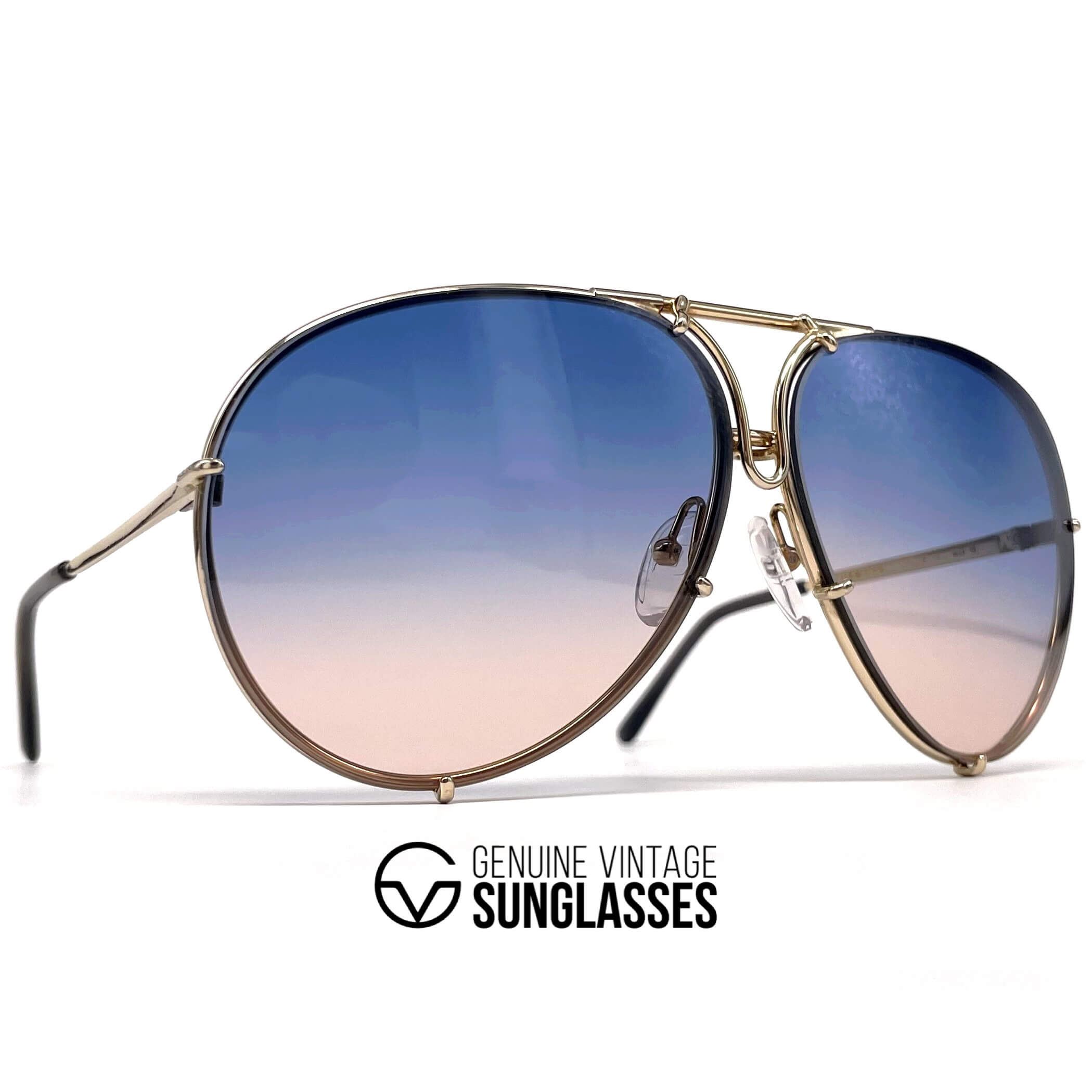 Vintage PORSCHE DESIGN by CARRERA 5623 gold & grey sunglasses