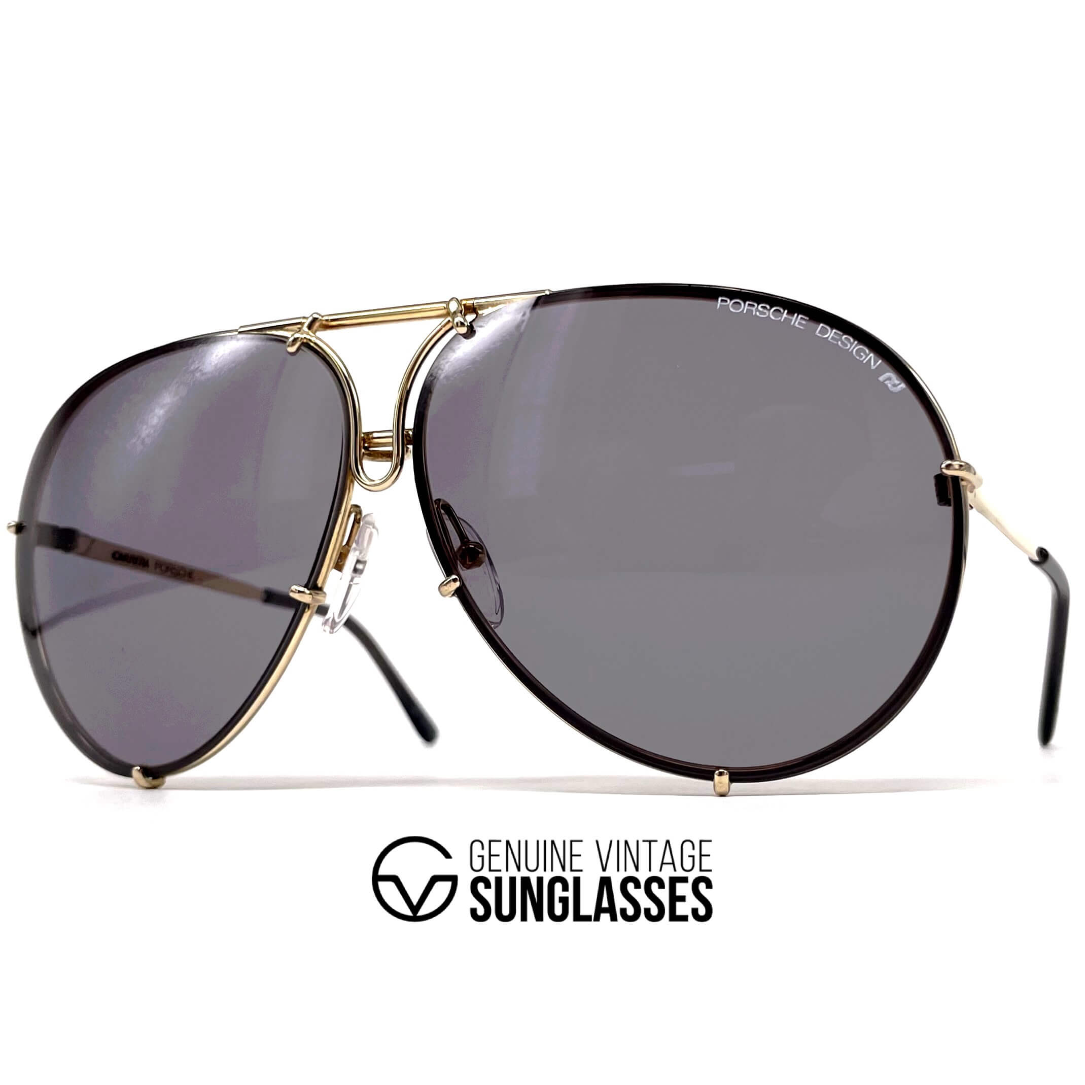 Vintage PORSCHE DESIGN by CARRERA 5623 gold & grey sunglasses