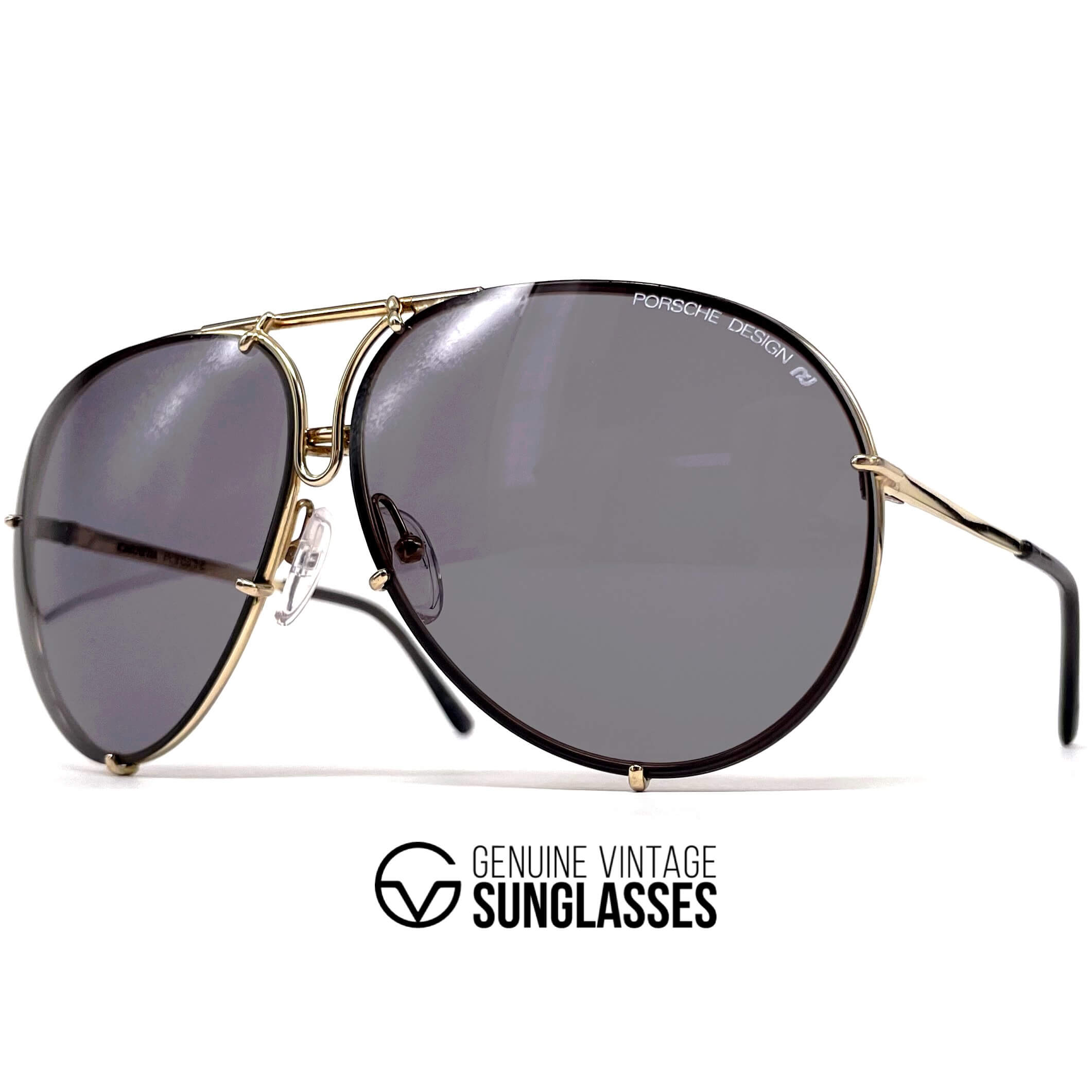 Vintage PORSCHE DESIGN by CARRERA 5623 gold & grey sunglasses