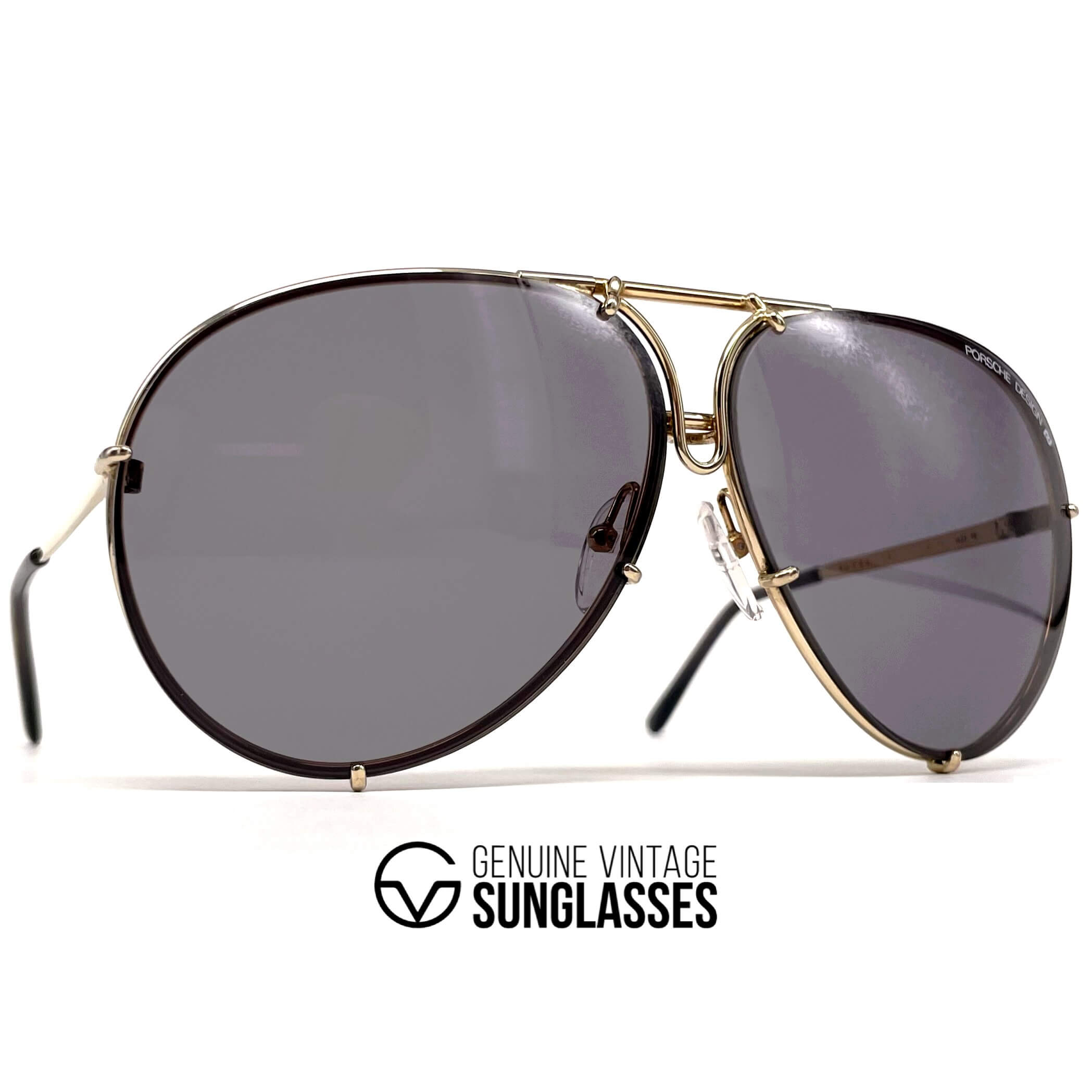 Vintage PORSCHE DESIGN by CARRERA 5623 gold & grey sunglasses