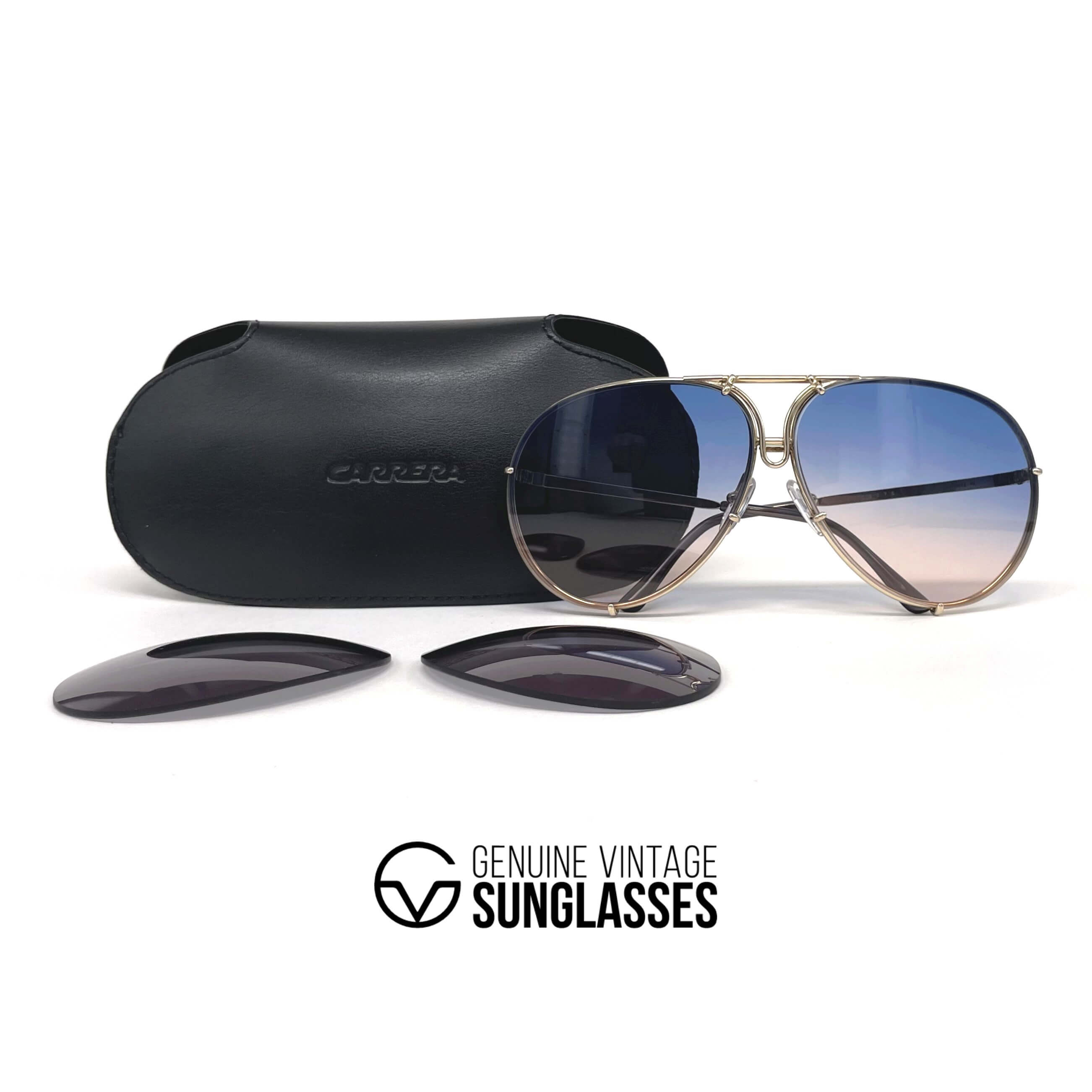 Vintage PORSCHE DESIGN by CARRERA 5623 gold & grey sunglasses