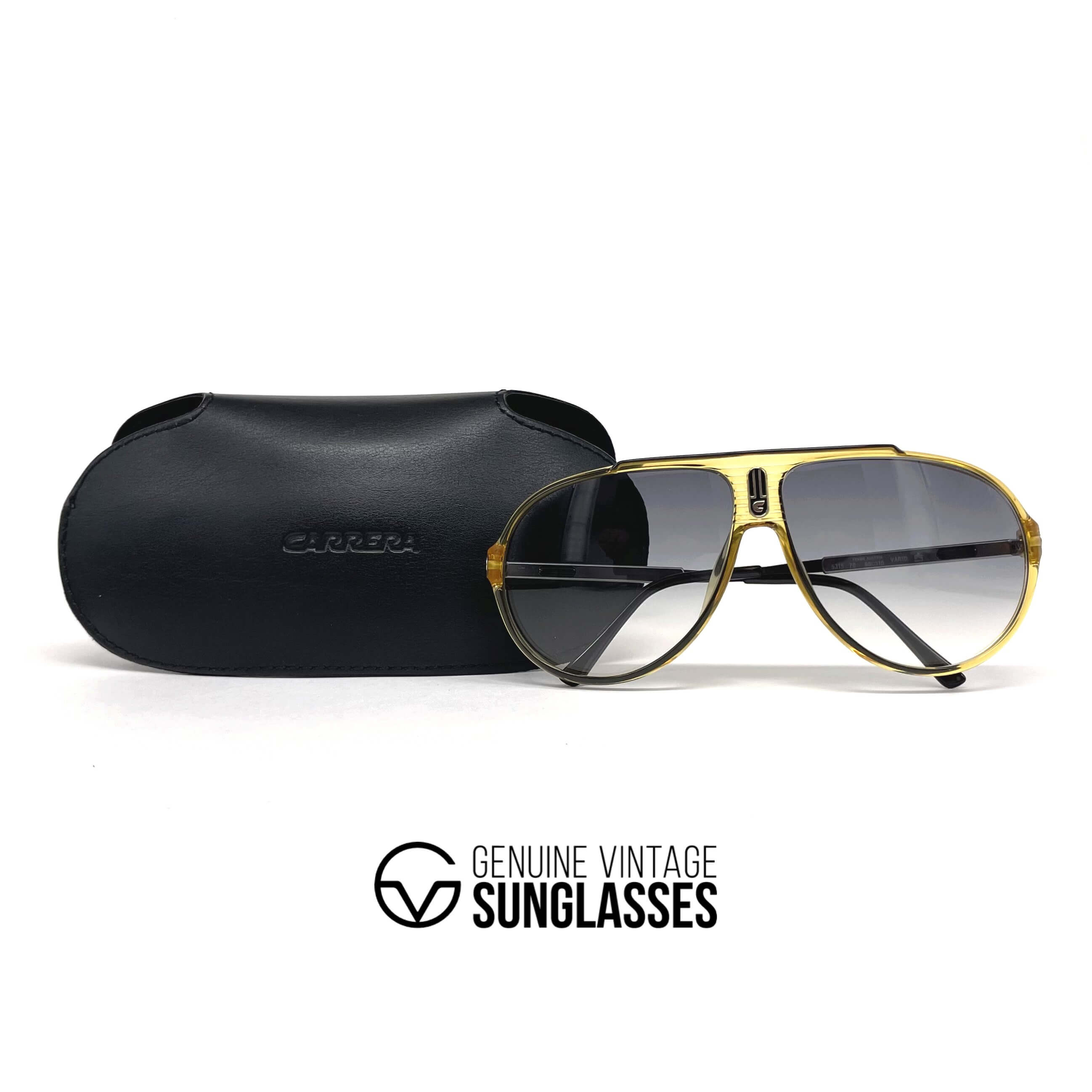 Vintage CARRERA 5315 VARIO yellow crystal aviator sunglasses