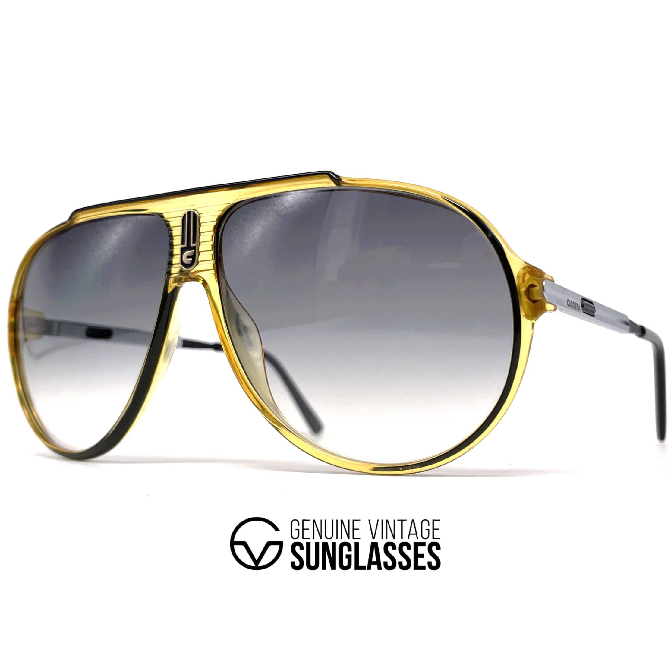 Vintage CARRERA 5315 VARIO yellow crystal aviator sunglasses