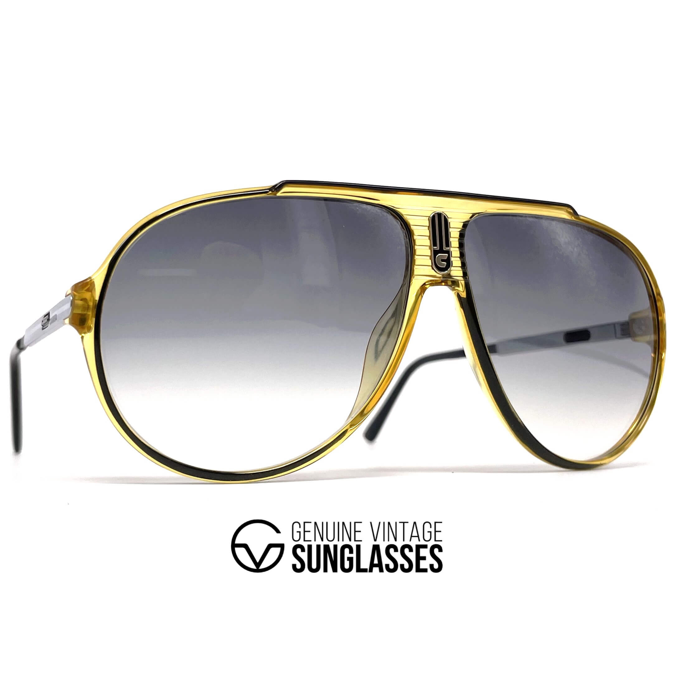 Vintage CARRERA 5315 VARIO yellow crystal aviator sunglasses