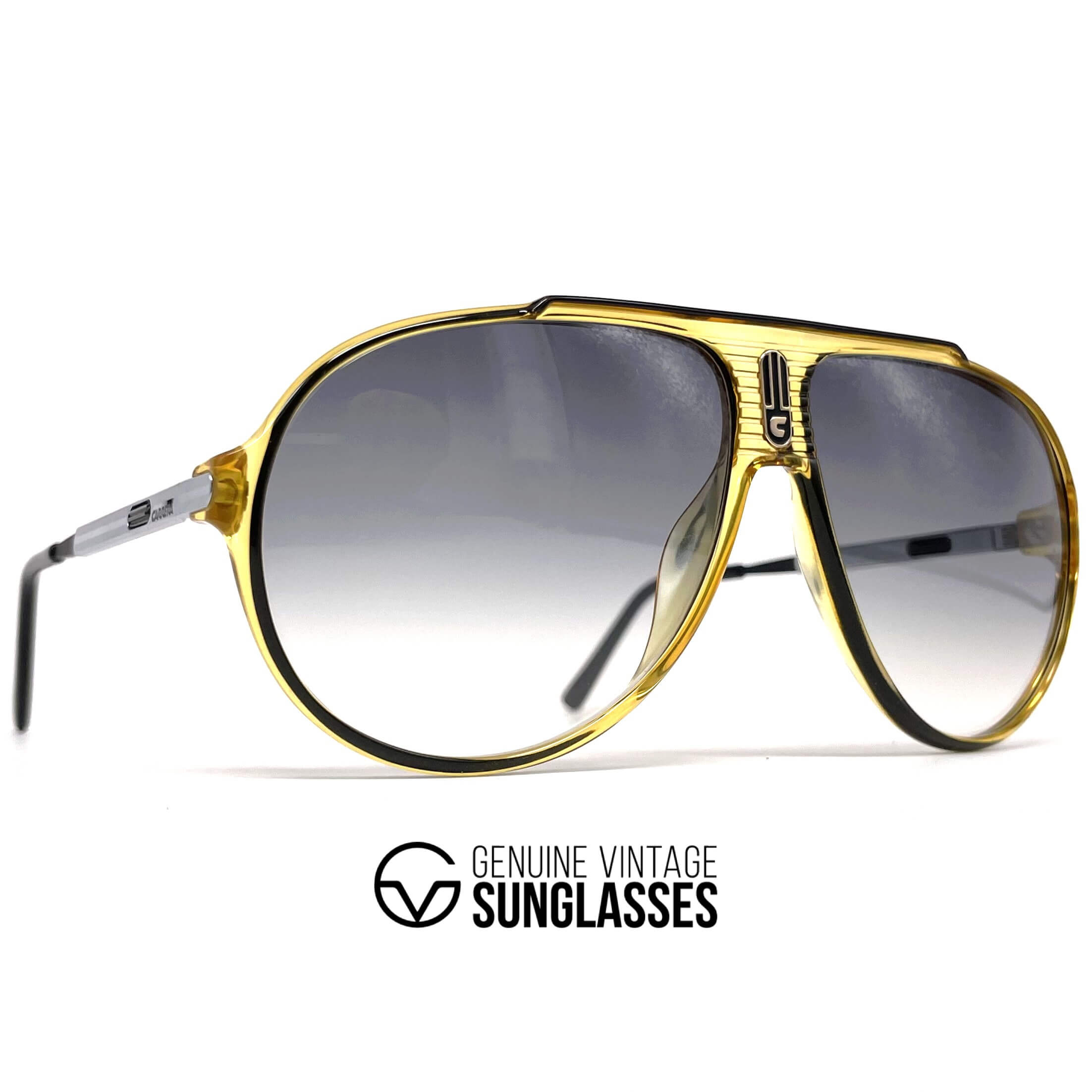 Vintage CARRERA 5315 VARIO yellow crystal aviator sunglasses