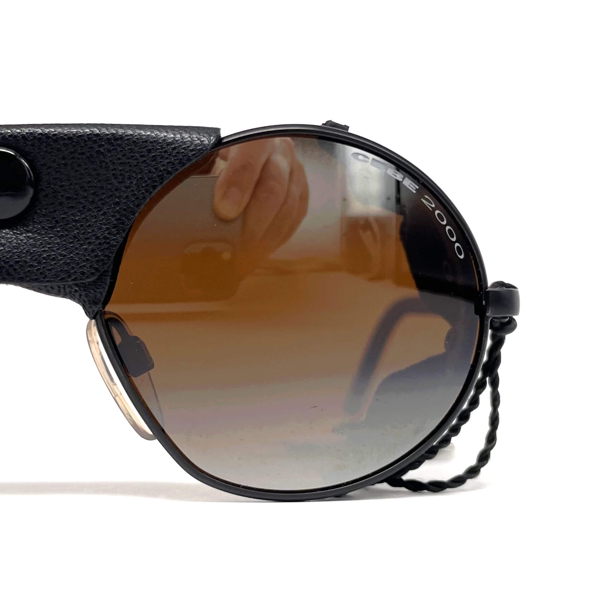 Vintage CEBE 2000 black leather glacier sports sunglasses