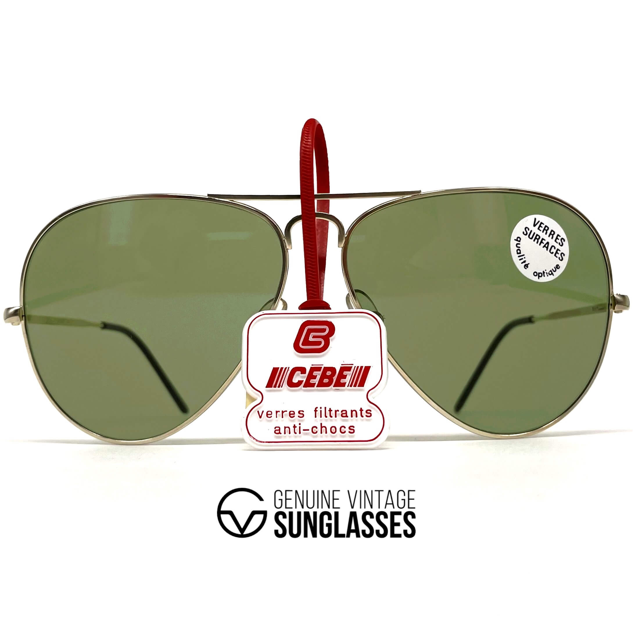 Vintage CEBE 106 Metal gold mineral aviator sunglasses