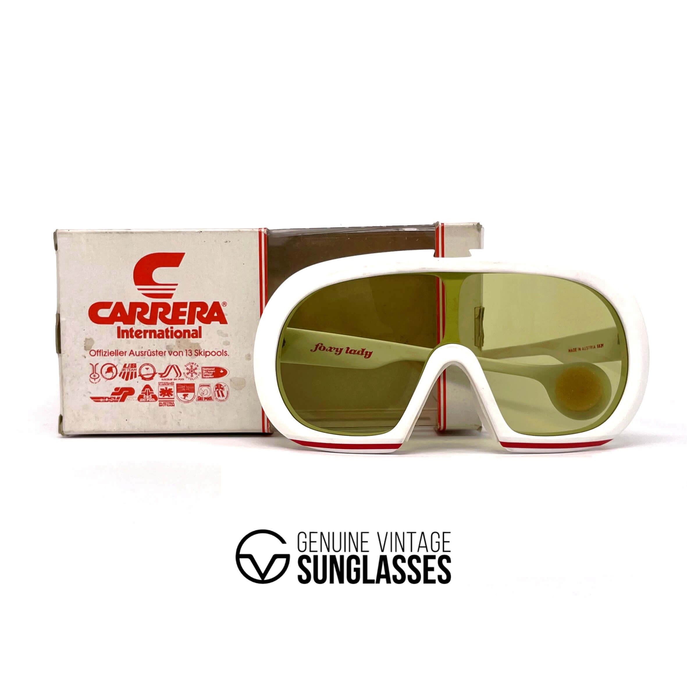 Vintage CARRERA 5531 Foxy Lady white designer sunglasses