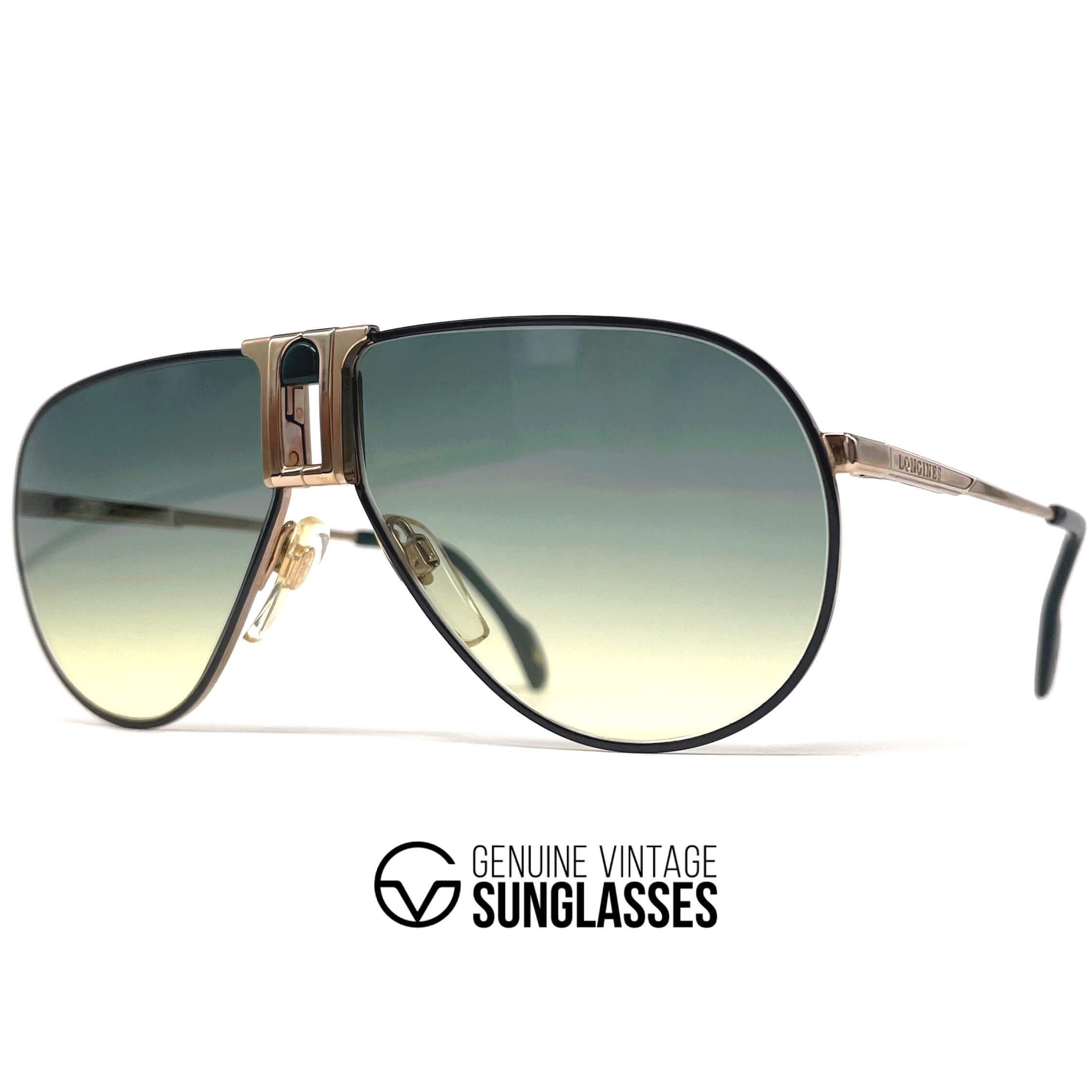 Vintage LONGINES 0154 METZLER rare designer aviator sunglasses