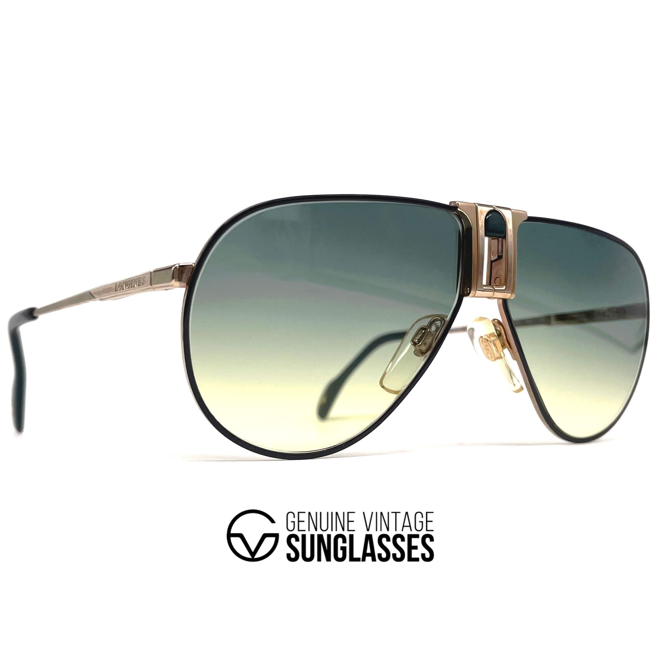 Vintage LONGINES 0154 METZLER rare designer aviator sunglasses