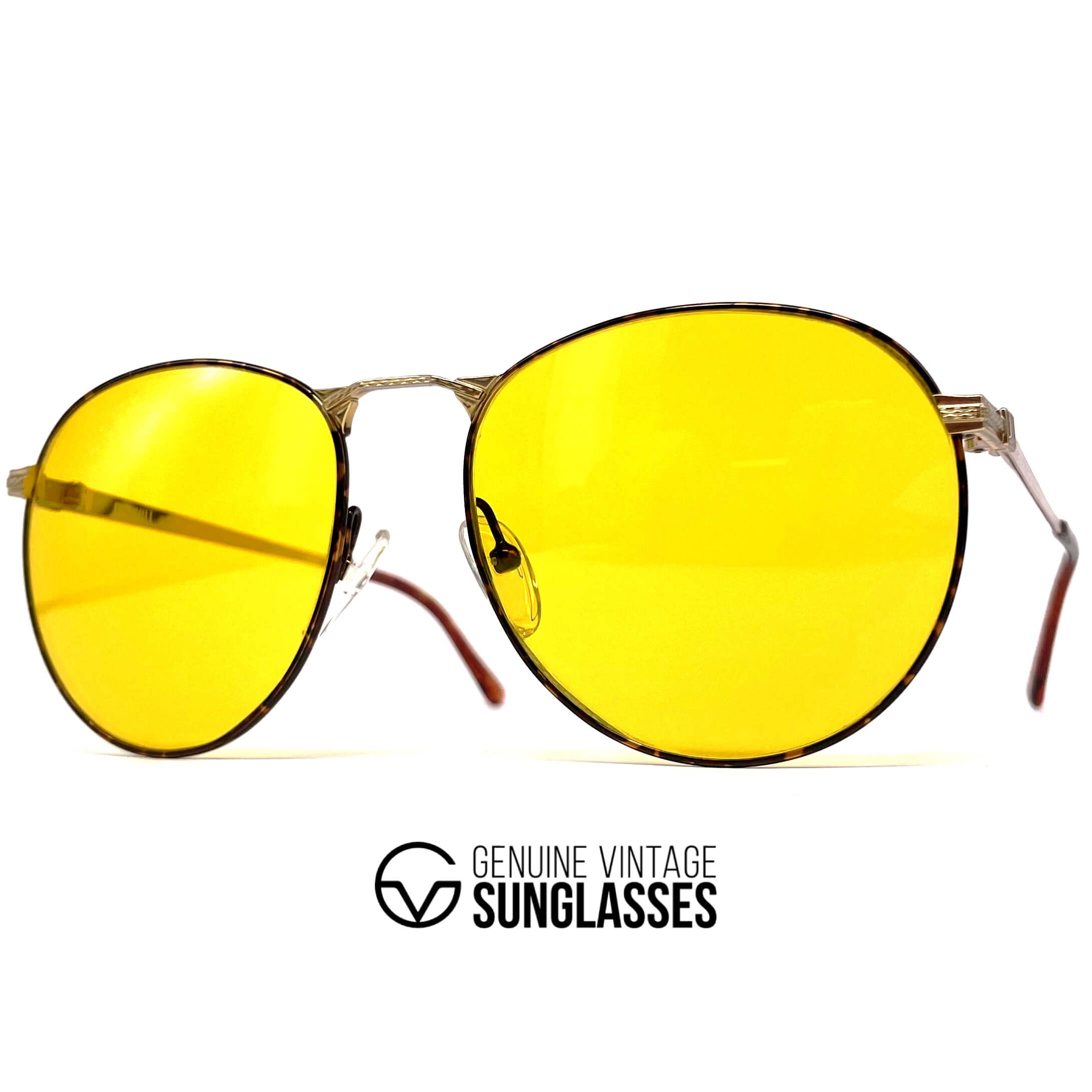 Vintage DUNHILL 6065 round gold plated kalichrome sunglasses