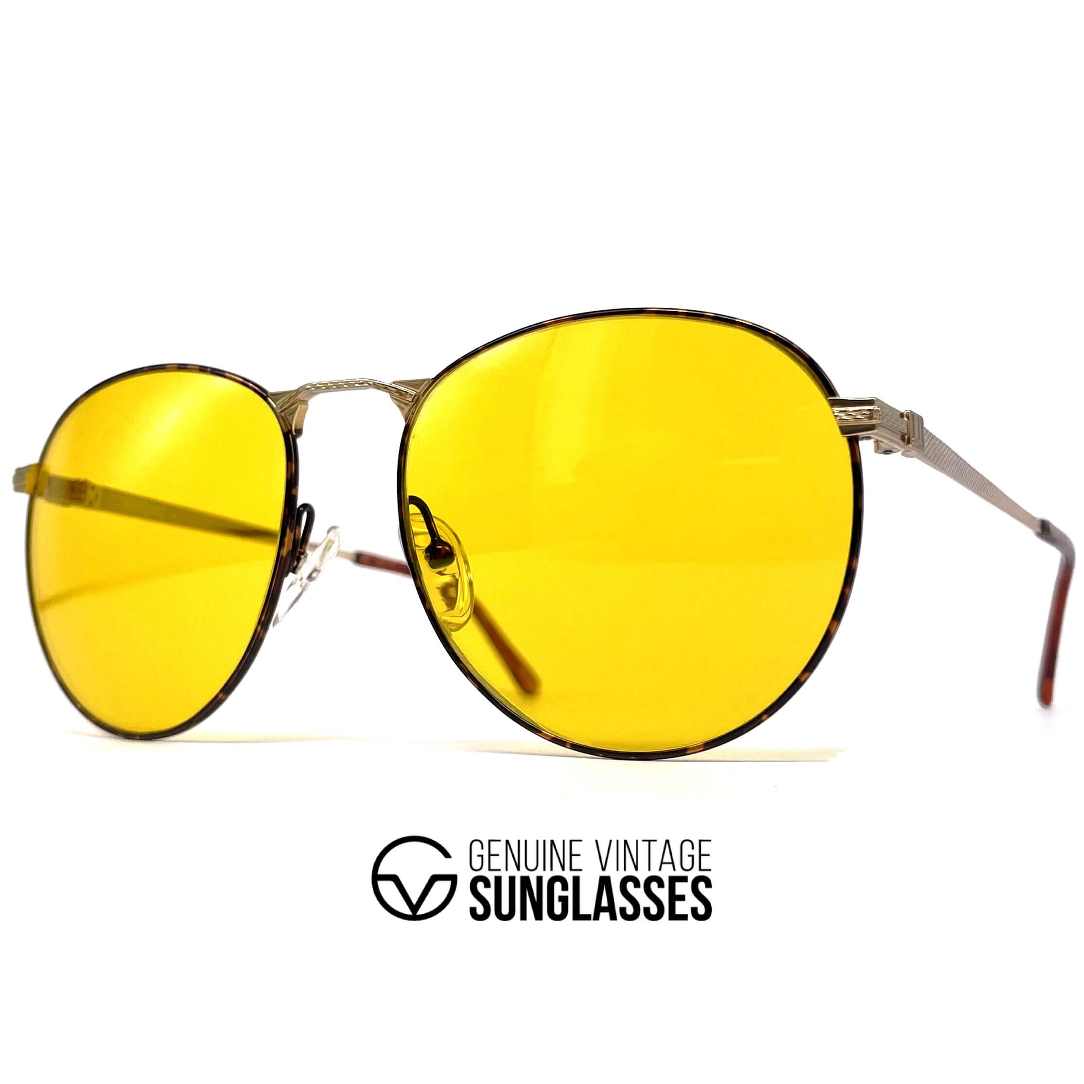 Vintage DUNHILL 6065 round gold plated kalichrome sunglasses