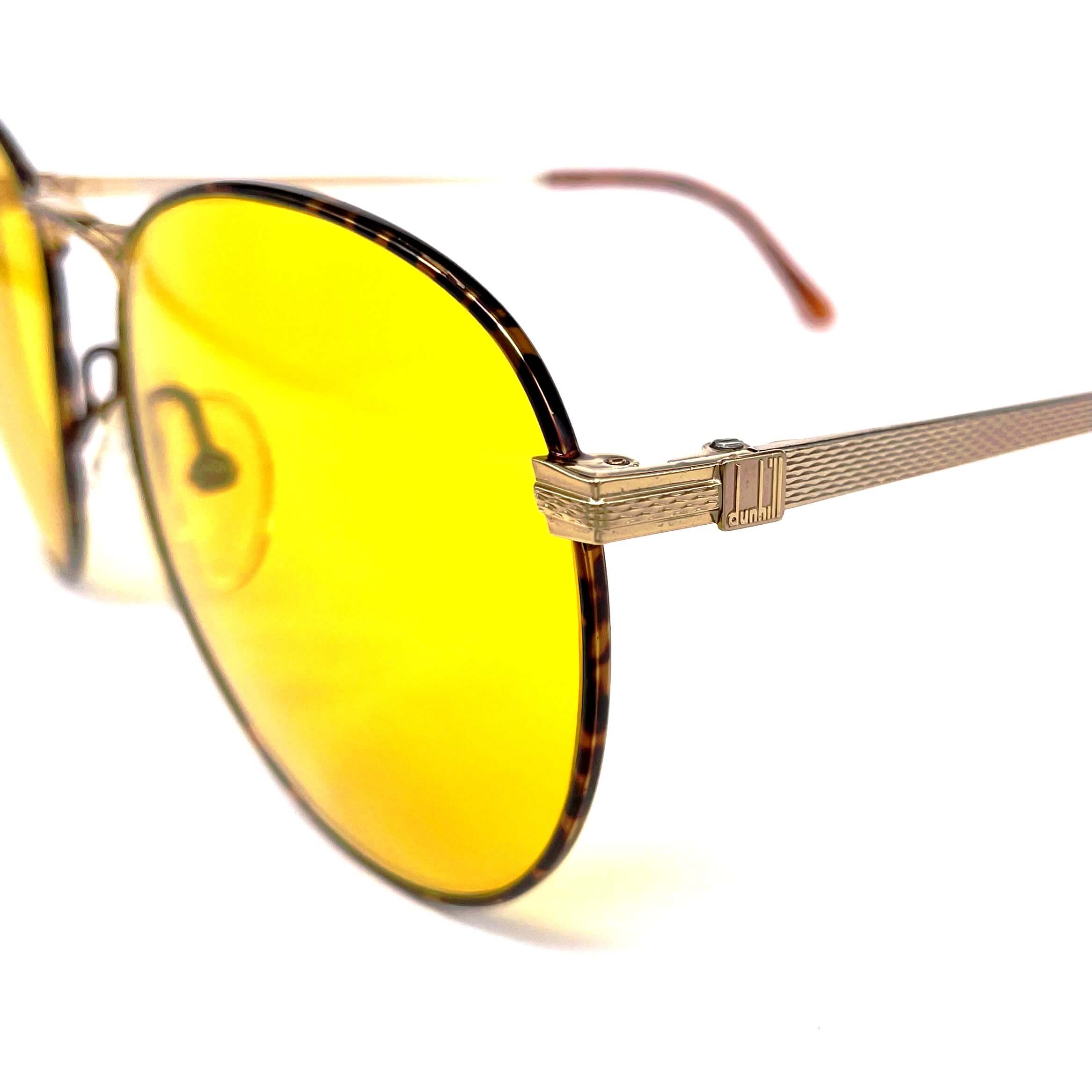 Vintage DUNHILL 6065 round gold plated kalichrome sunglasses