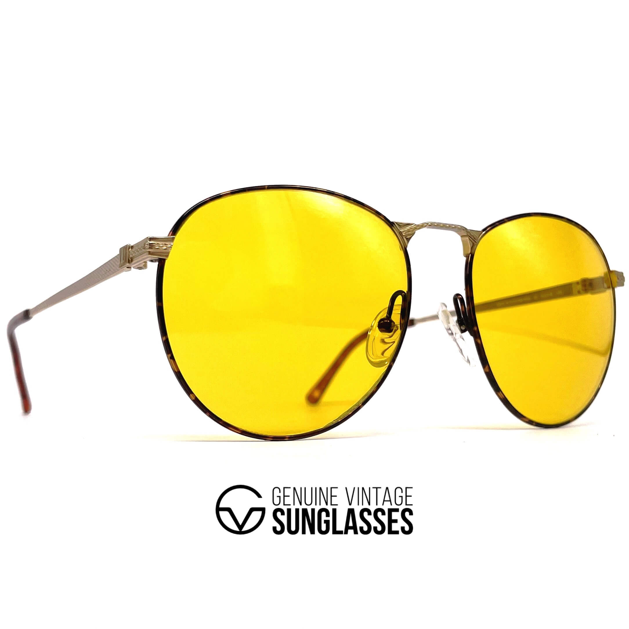 Vintage DUNHILL 6065 round gold plated kalichrome sunglasses
