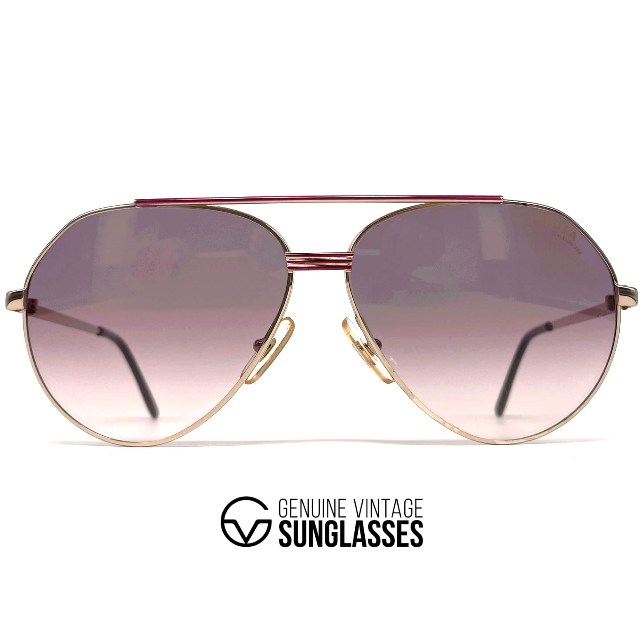 Vintage CARRERA 5439 gold aviator designer sunglasses