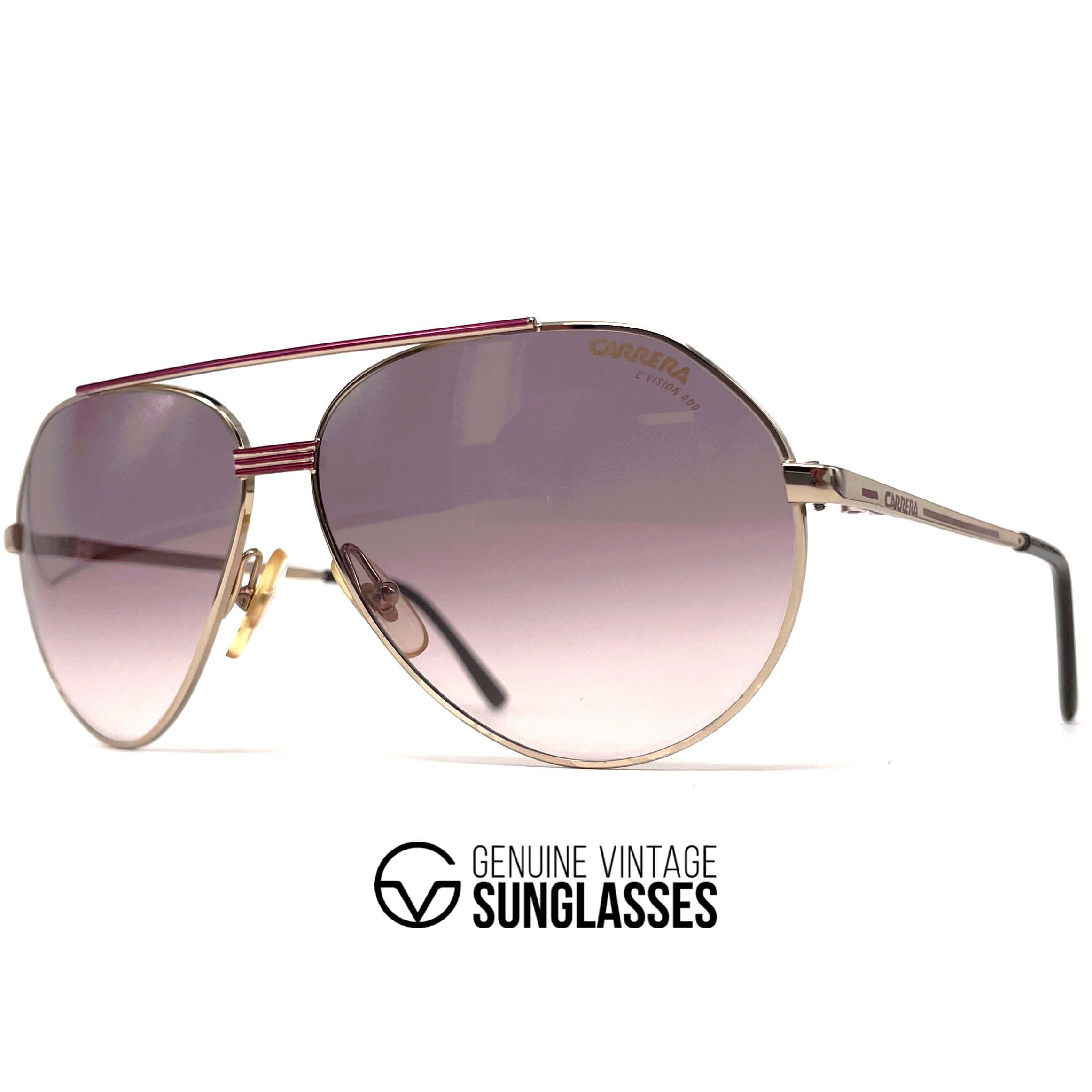 Vintage CARRERA 5439 gold aviator designer sunglasses