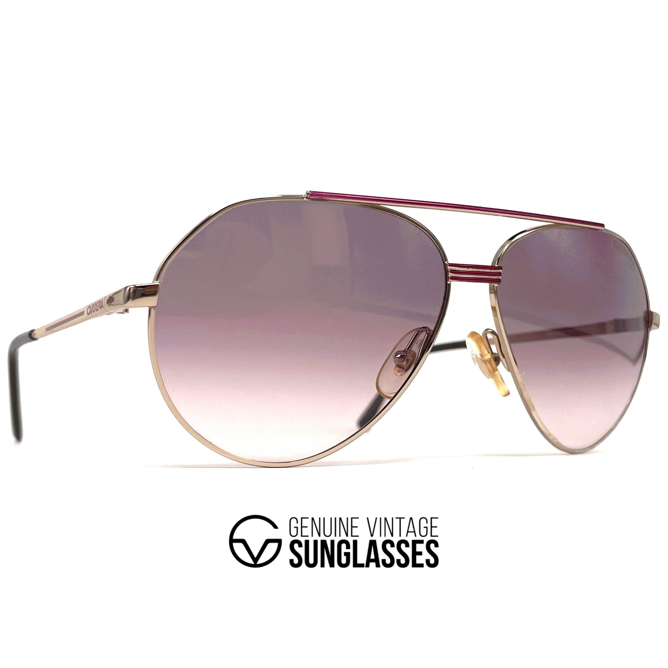 Vintage CARRERA 5439 gold aviator designer sunglasses