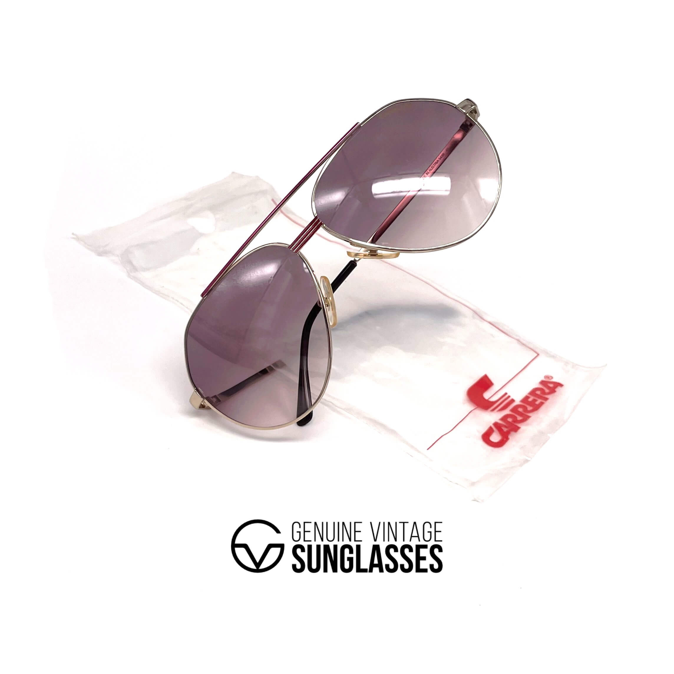 Vintage CARRERA 5439 gold aviator designer sunglasses
