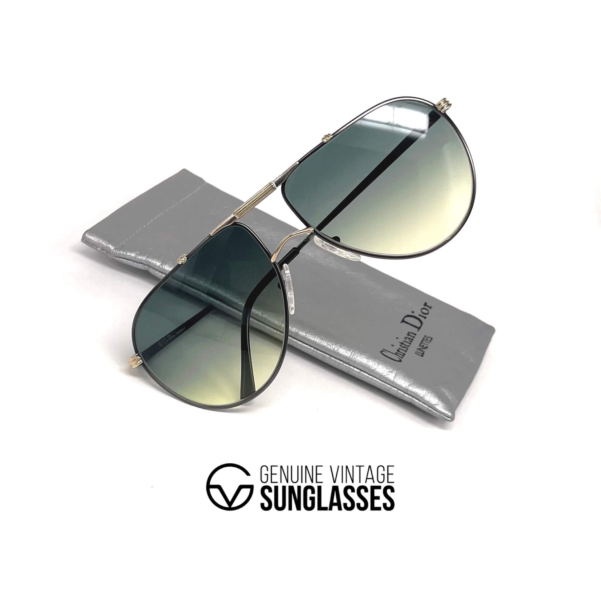 Vintage CHRISTIAN DIOR 2248 "Monsieur" gold plated sunglasses