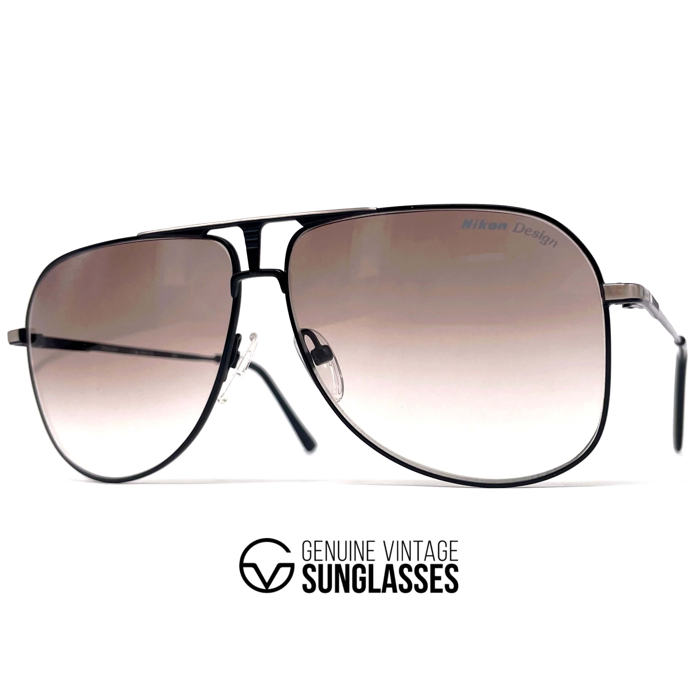 Vintage NIKON NK 4901 SE rare black aviator sunglasses