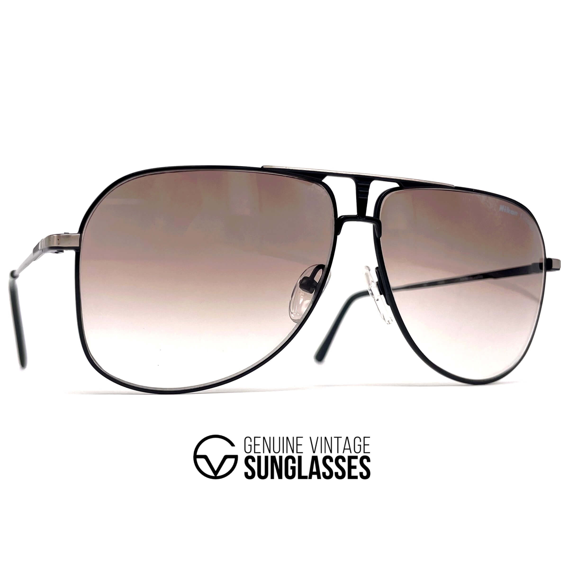 Vintage NIKON NK 4901 SE rare black aviator sunglasses