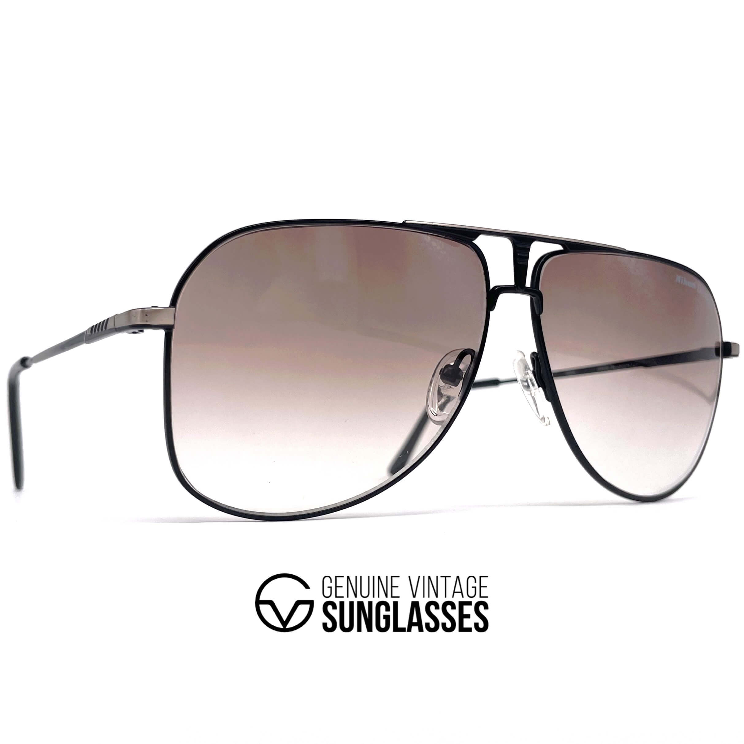 Vintage NIKON NK 4901 SE rare black aviator sunglasses