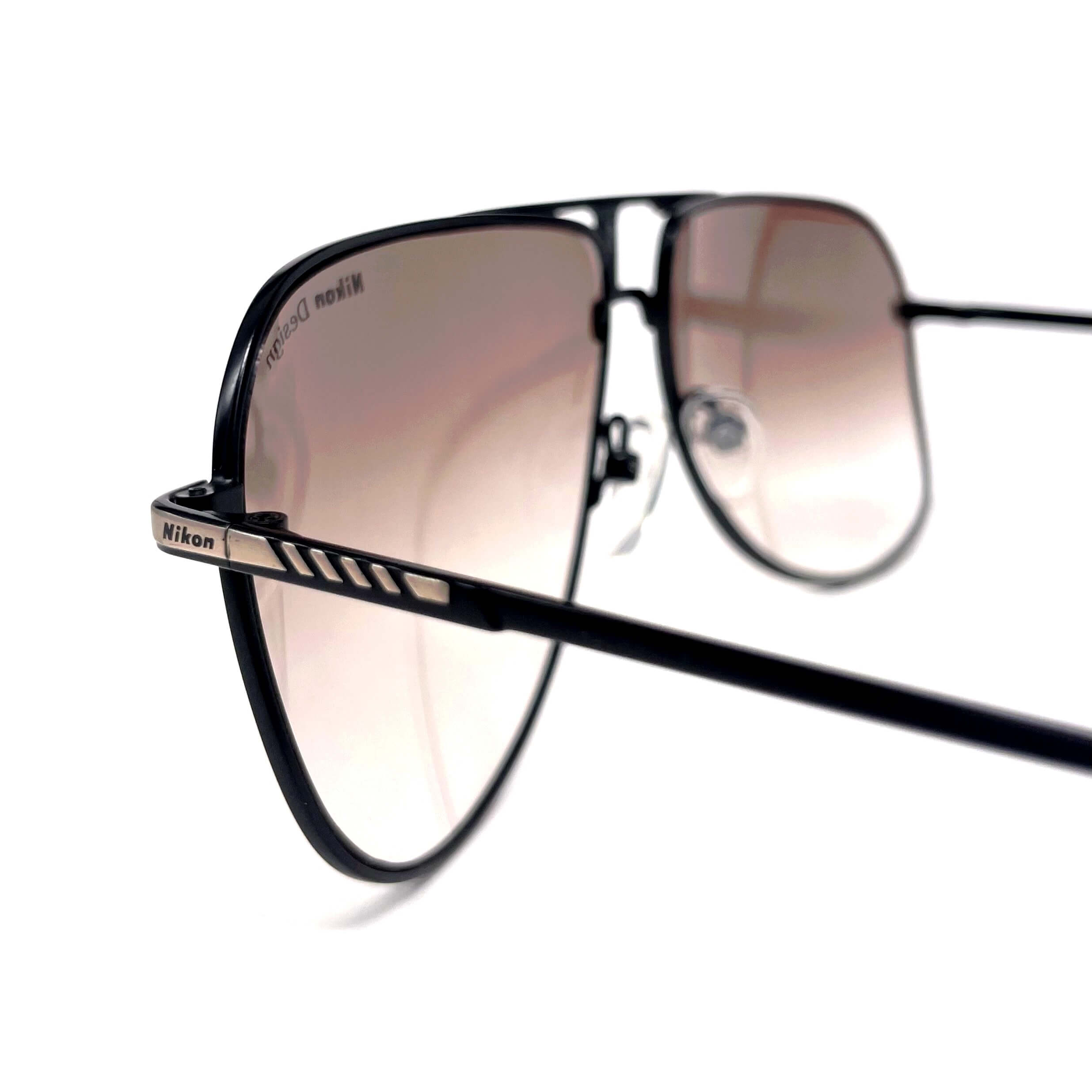 Vintage NIKON NK 4901 SE rare black aviator sunglasses