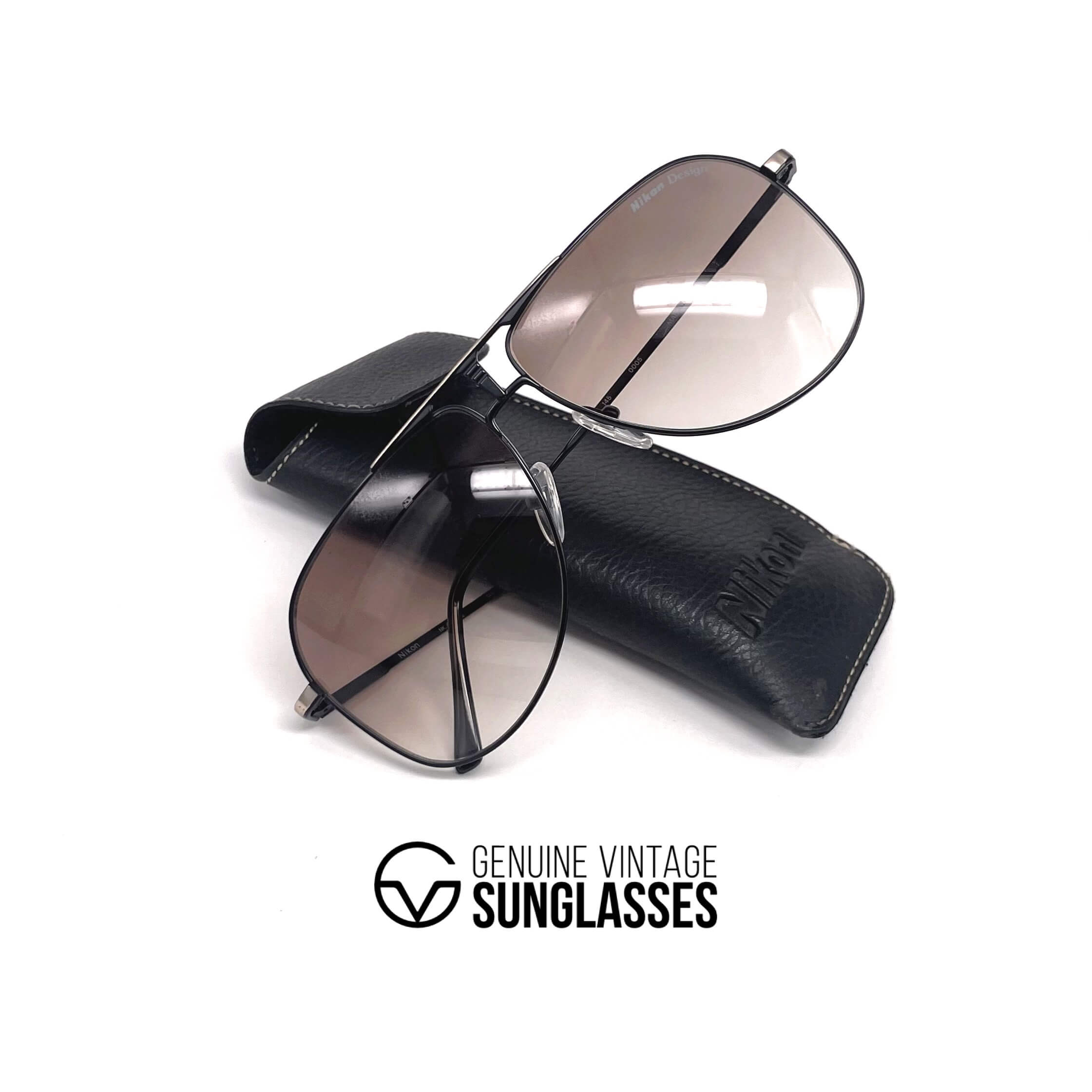 Vintage NIKON NK 4901 SE rare black aviator sunglasses