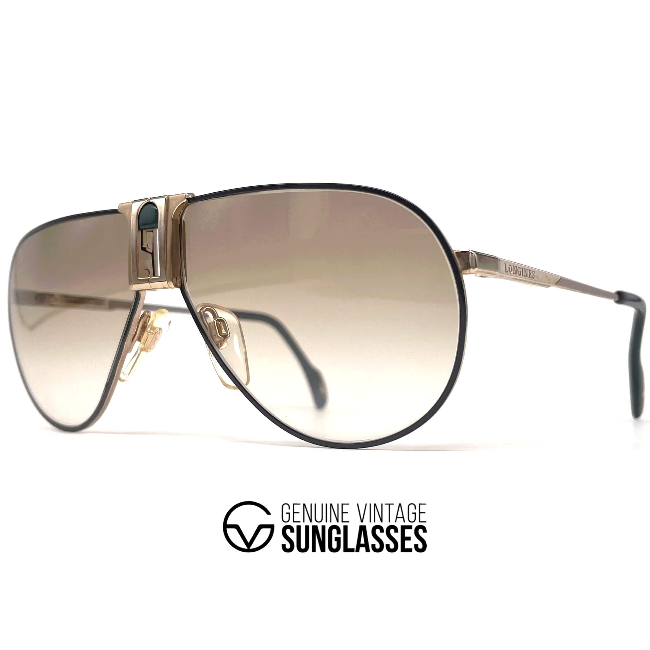 Vintage LONGINES 0154 METZLER rare designer aviator sunglasses