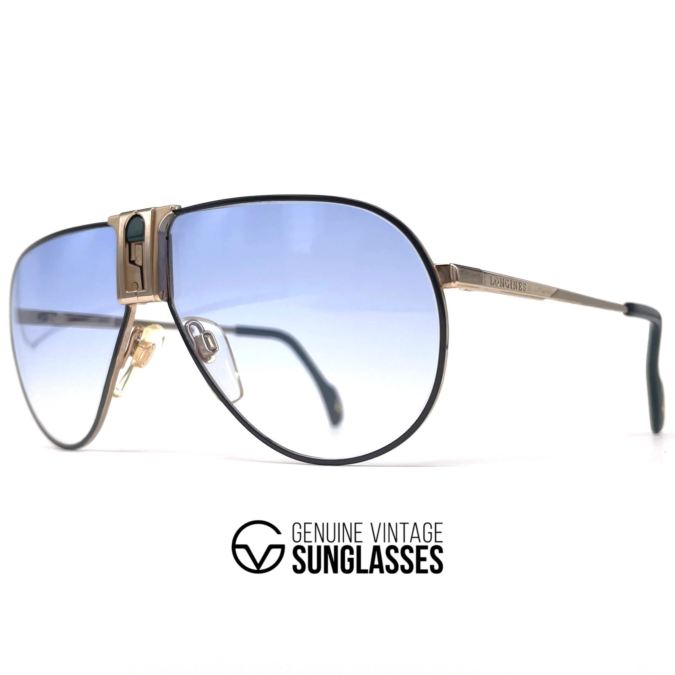 Vintage LONGINES 0154 METZLER rare designer aviator sunglasses