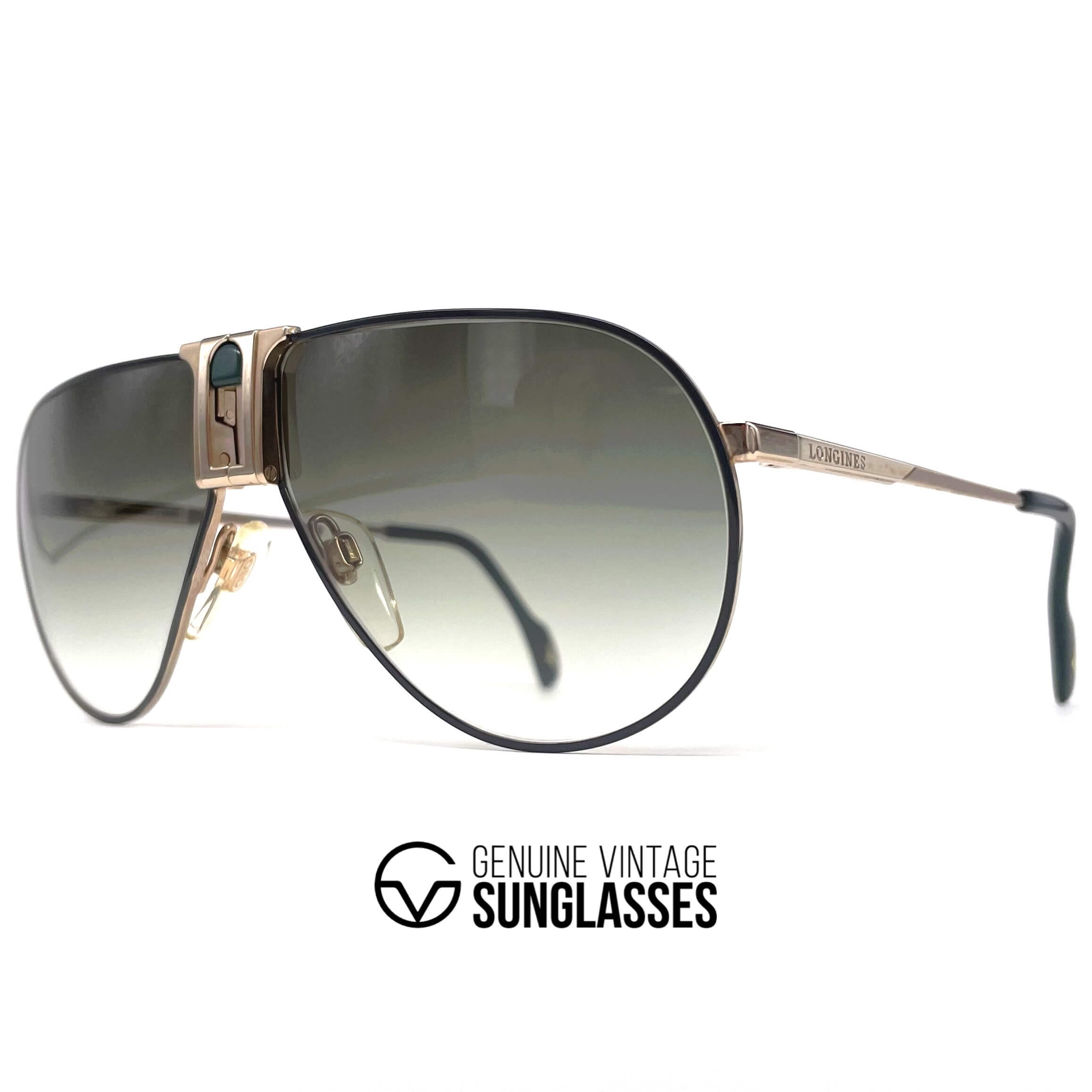 Vintage LONGINES 0154 METZLER rare designer aviator sunglasses