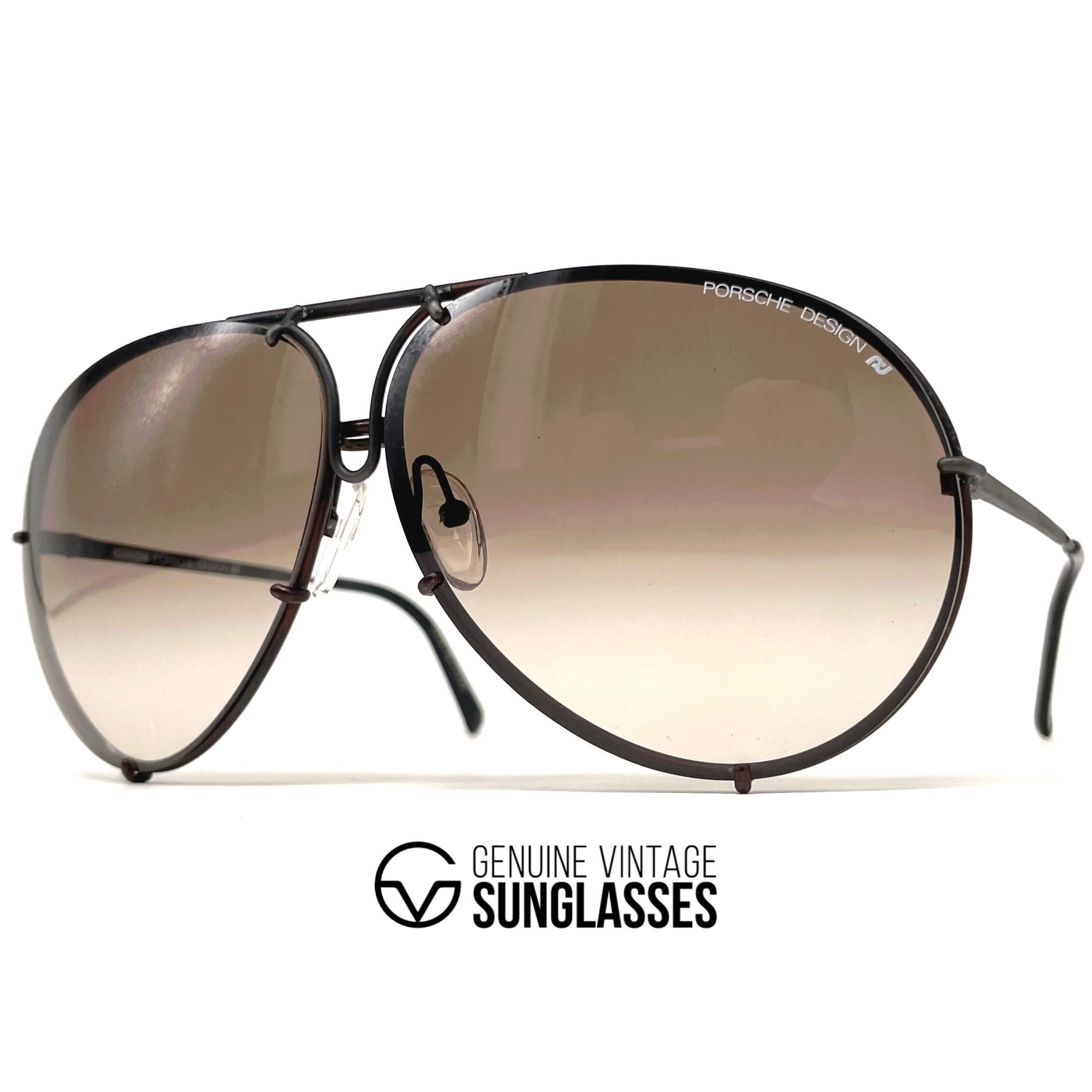 Vintage PORSCHE DESIGN by CARRERA 5621 black aviator sunglasses