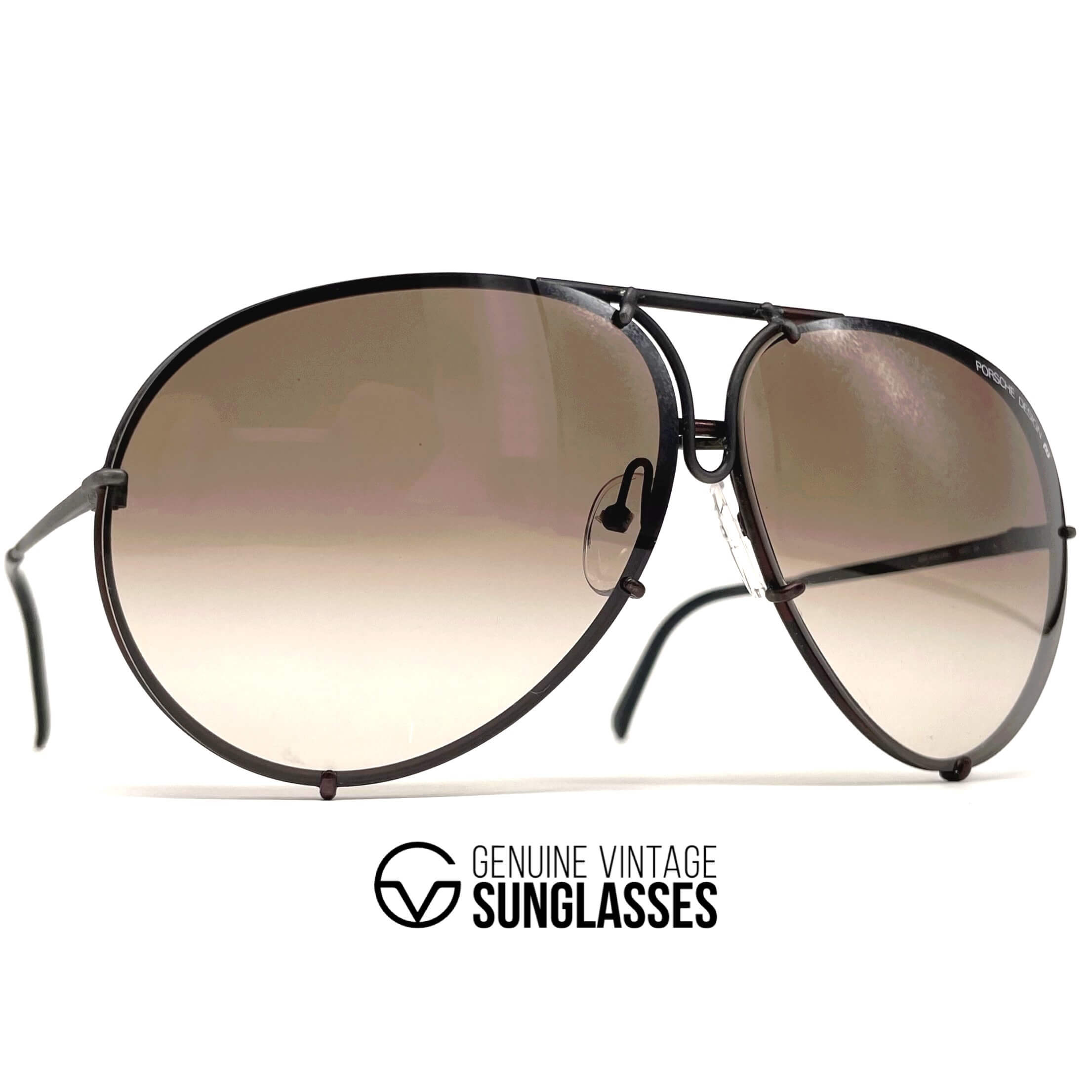 Vintage PORSCHE DESIGN by CARRERA 5621 black aviator sunglasses