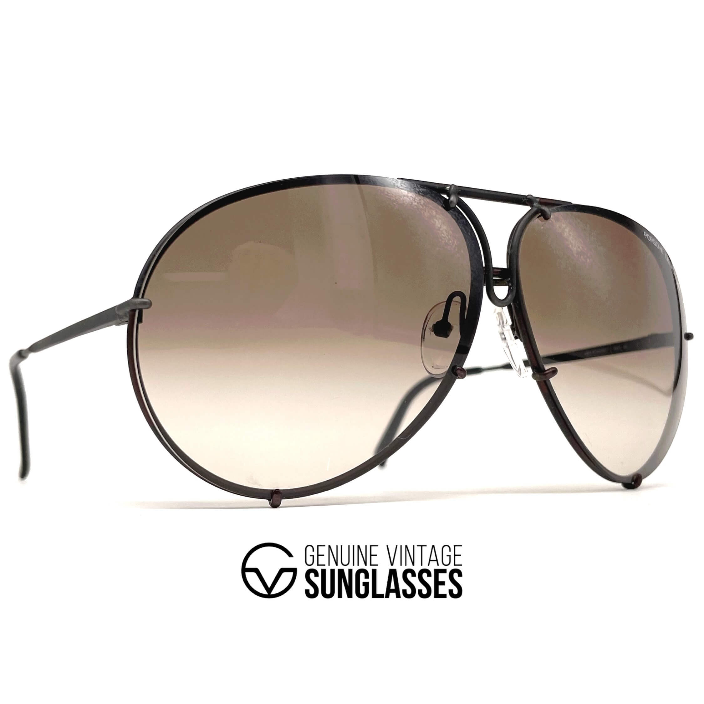 Vintage PORSCHE DESIGN by CARRERA 5621 black aviator sunglasses