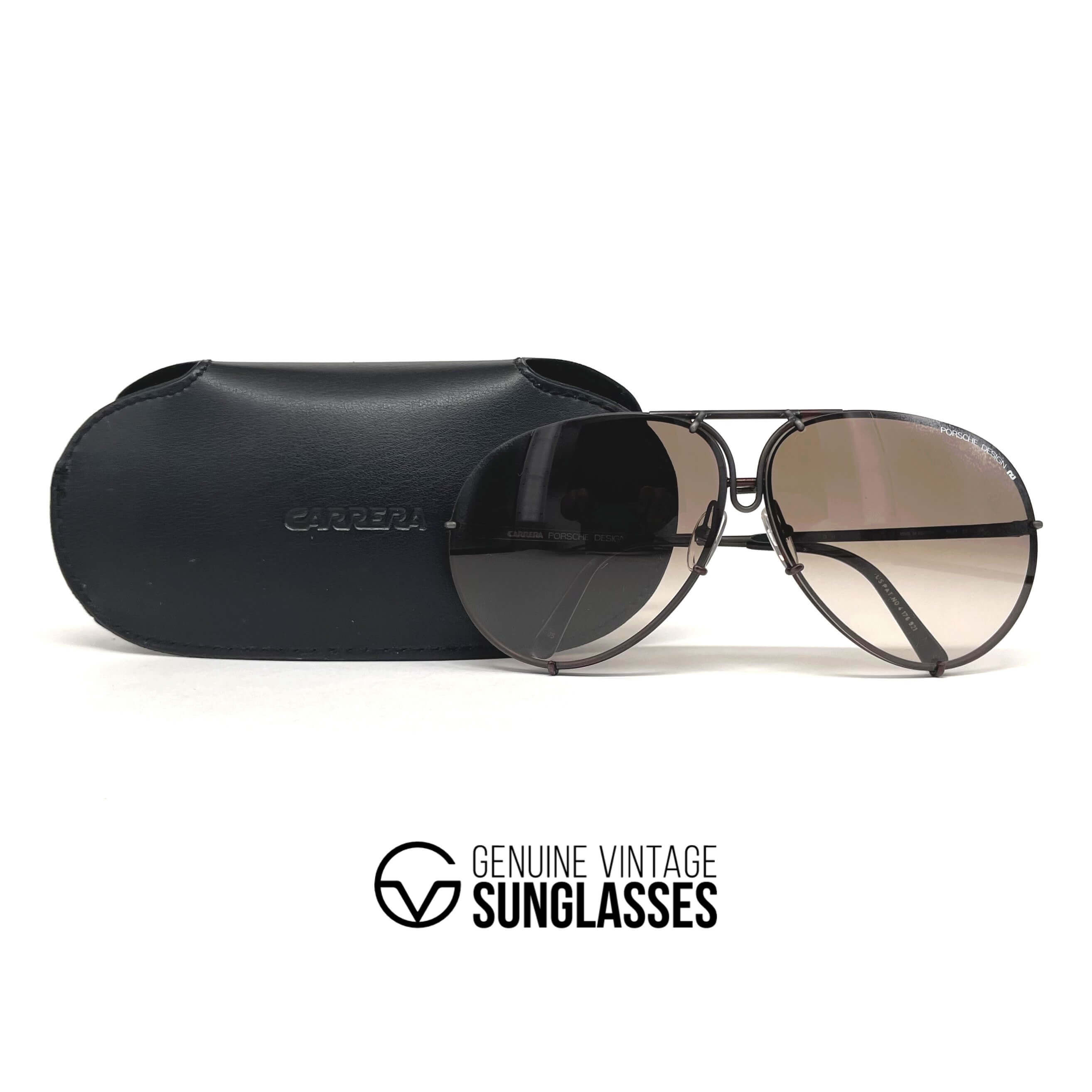 Vintage PORSCHE DESIGN by CARRERA 5621 black aviator sunglasses