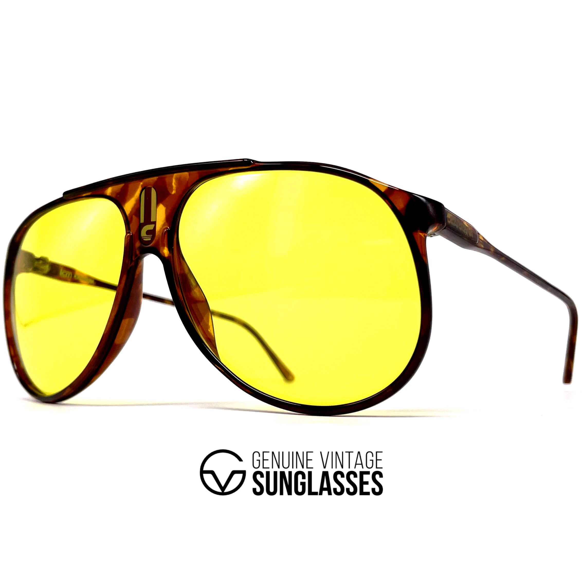 Vintage CARRERA 5424E kalichrome yellow aviator sunglasses