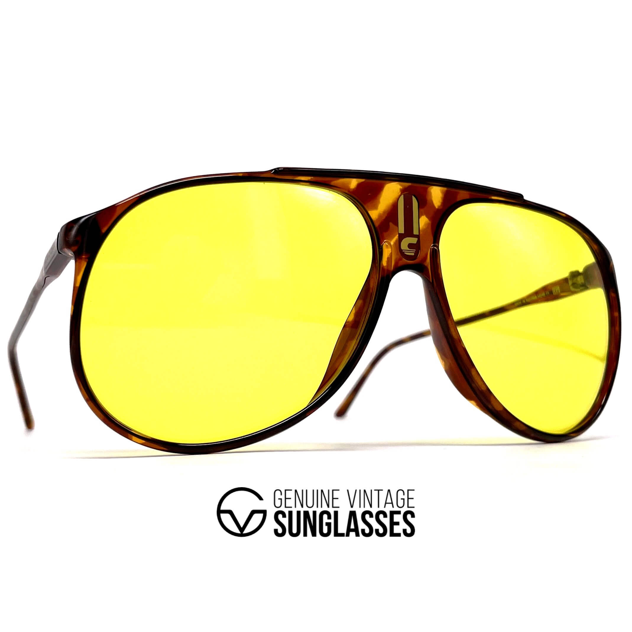 Vintage CARRERA 5424E kalichrome yellow aviator sunglasses