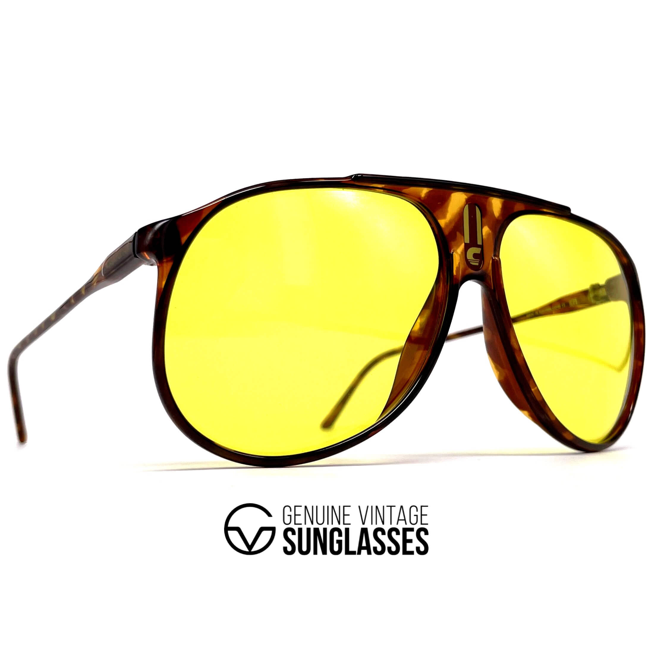 Vintage CARRERA 5424E kalichrome yellow aviator sunglasses