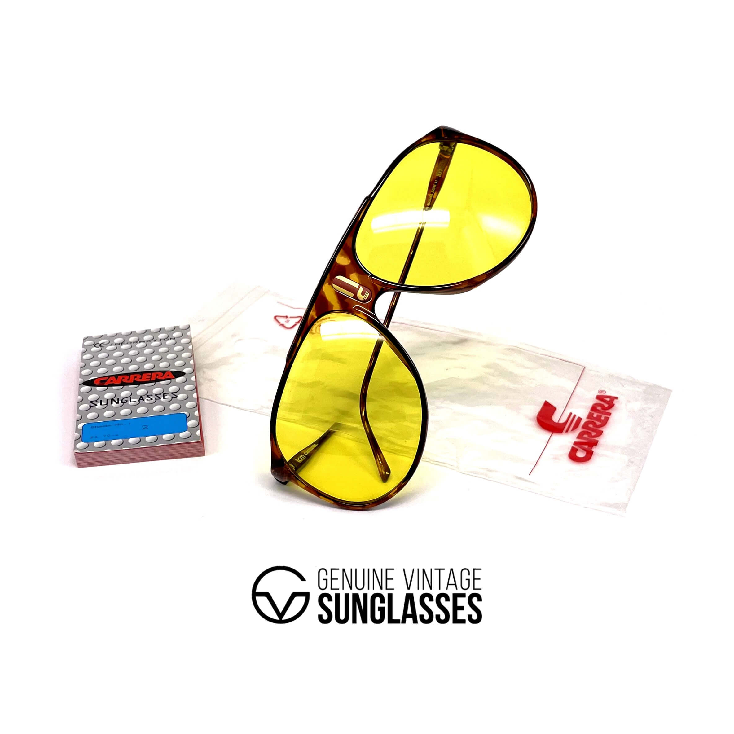 Vintage CARRERA 5424E kalichrome yellow aviator sunglasses