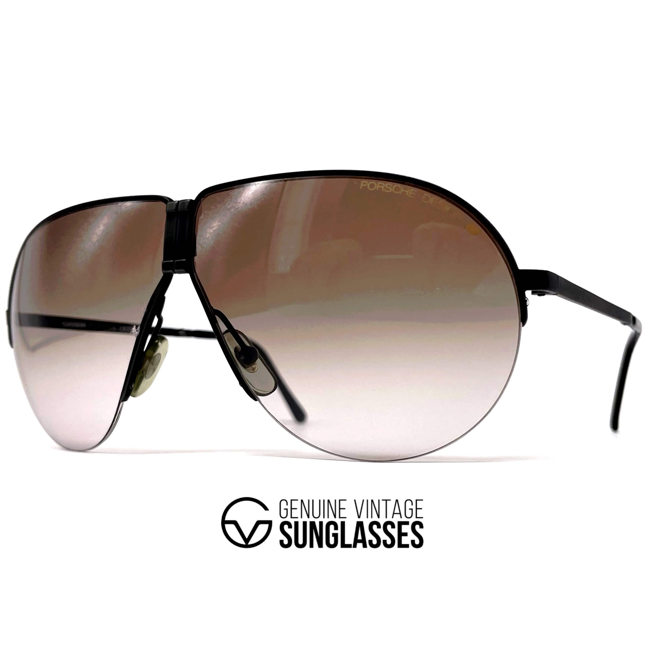 Vintage PORSCHE DESIGN by CARRERA 5628 rimless folding sunglasses