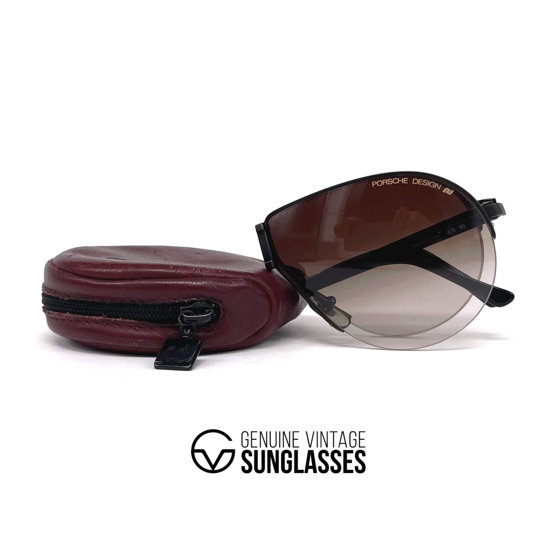 Vintage PORSCHE DESIGN by CARRERA 5628 black folding sunglasses