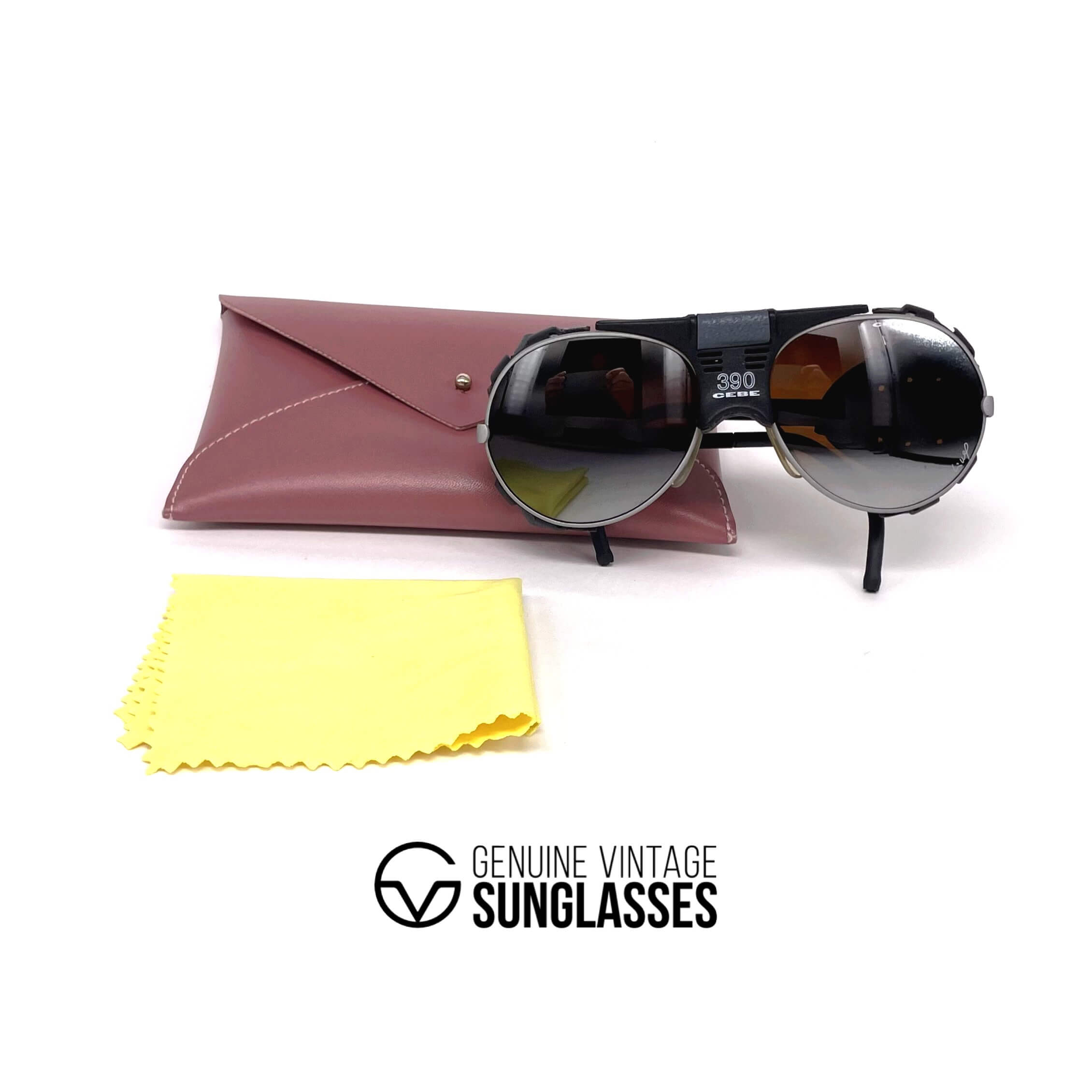 Vintage CEBE 390 Walter Cecchinel rare leather glacier sunglasses