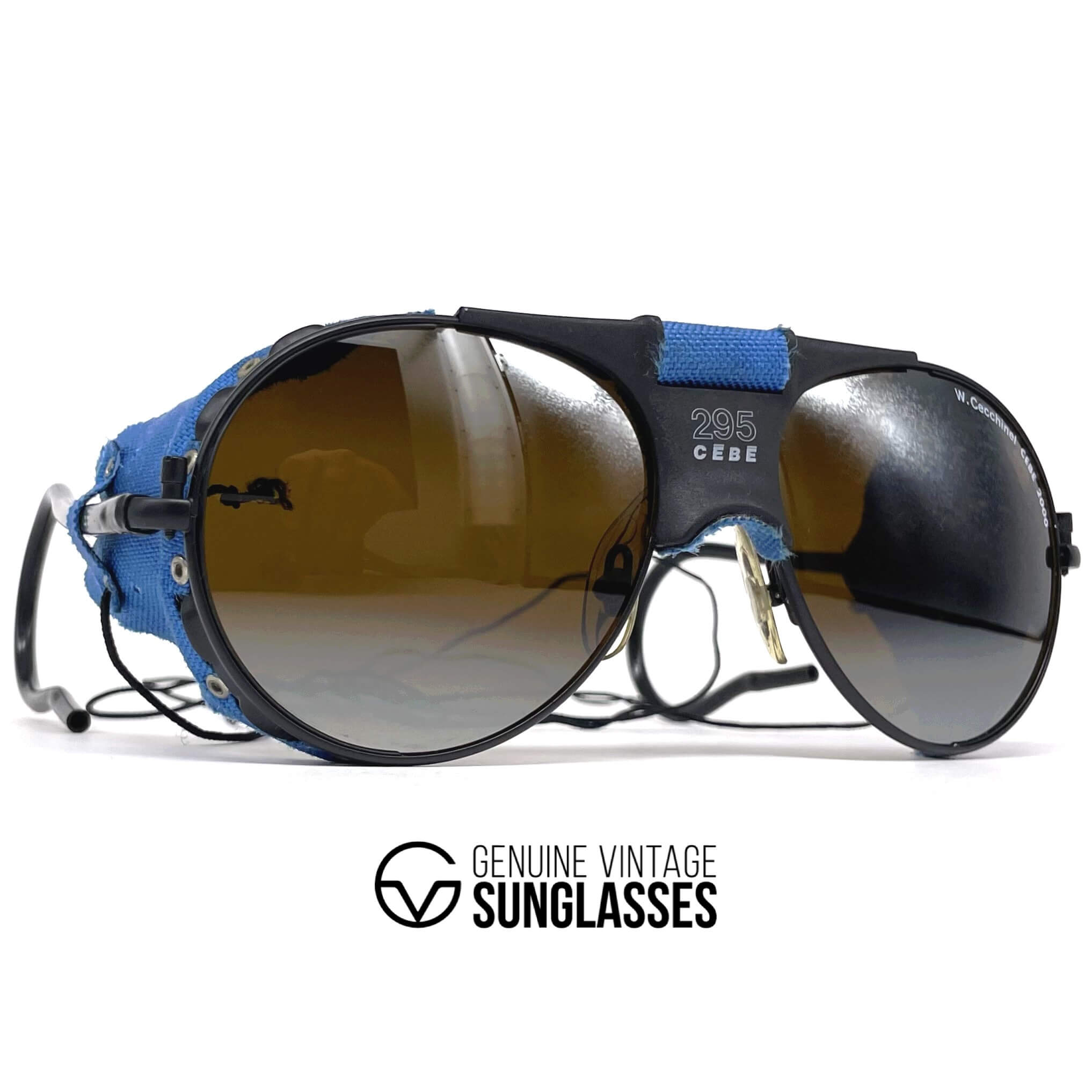 Vintage CEBE 295 Walter Cecchinel rare blue glacier sunglasses
